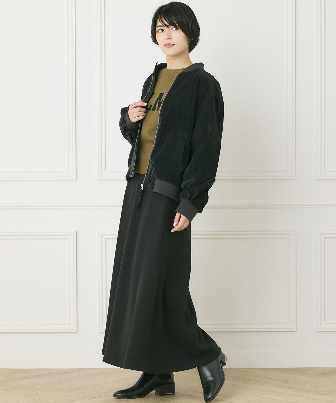 INED「《INED CLARO》ピーチレザーブルゾン」|ライダースジャケット|