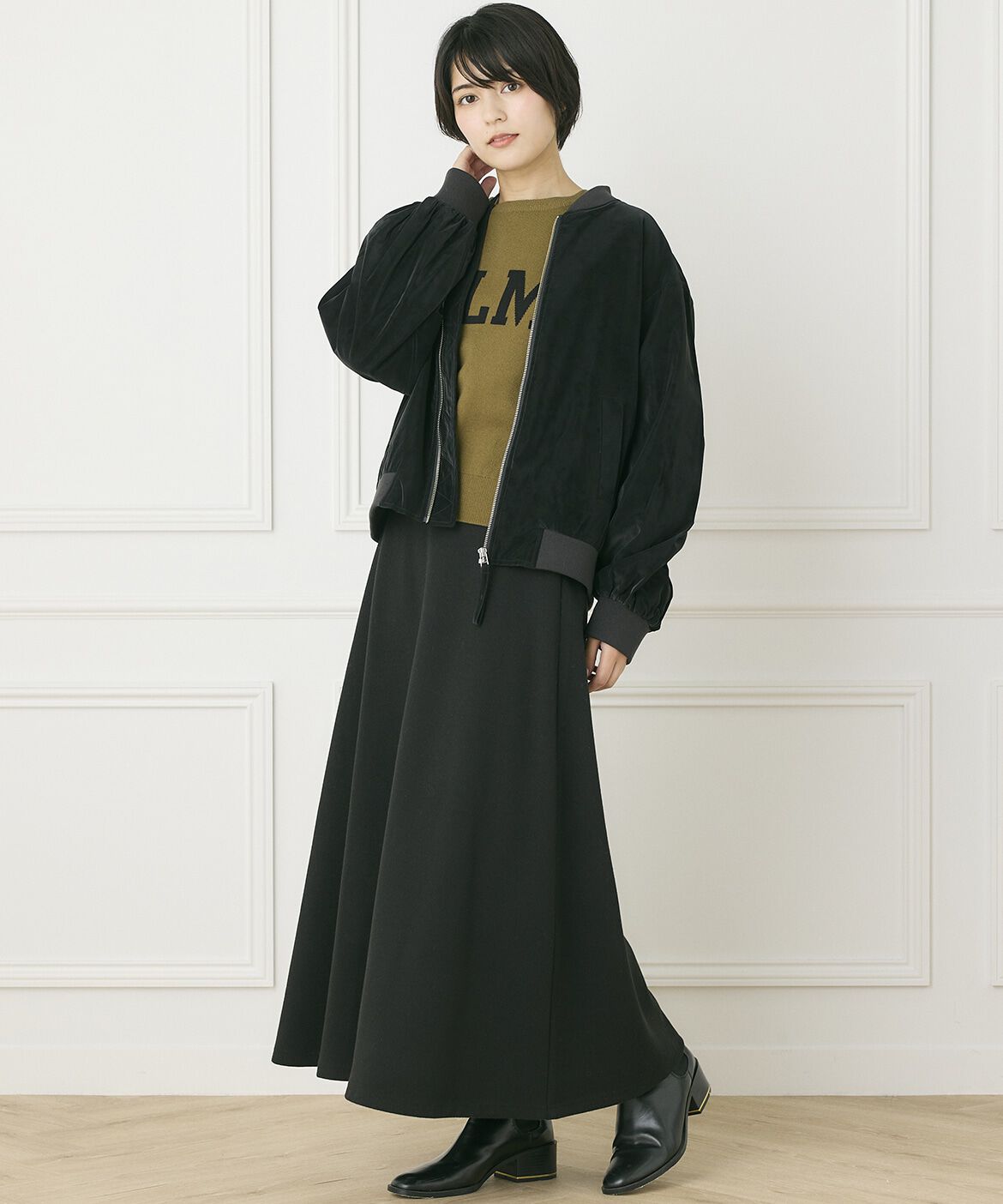 INED「《INED CLARO》ピーチレザーブルゾン」|ライダースジャケット|