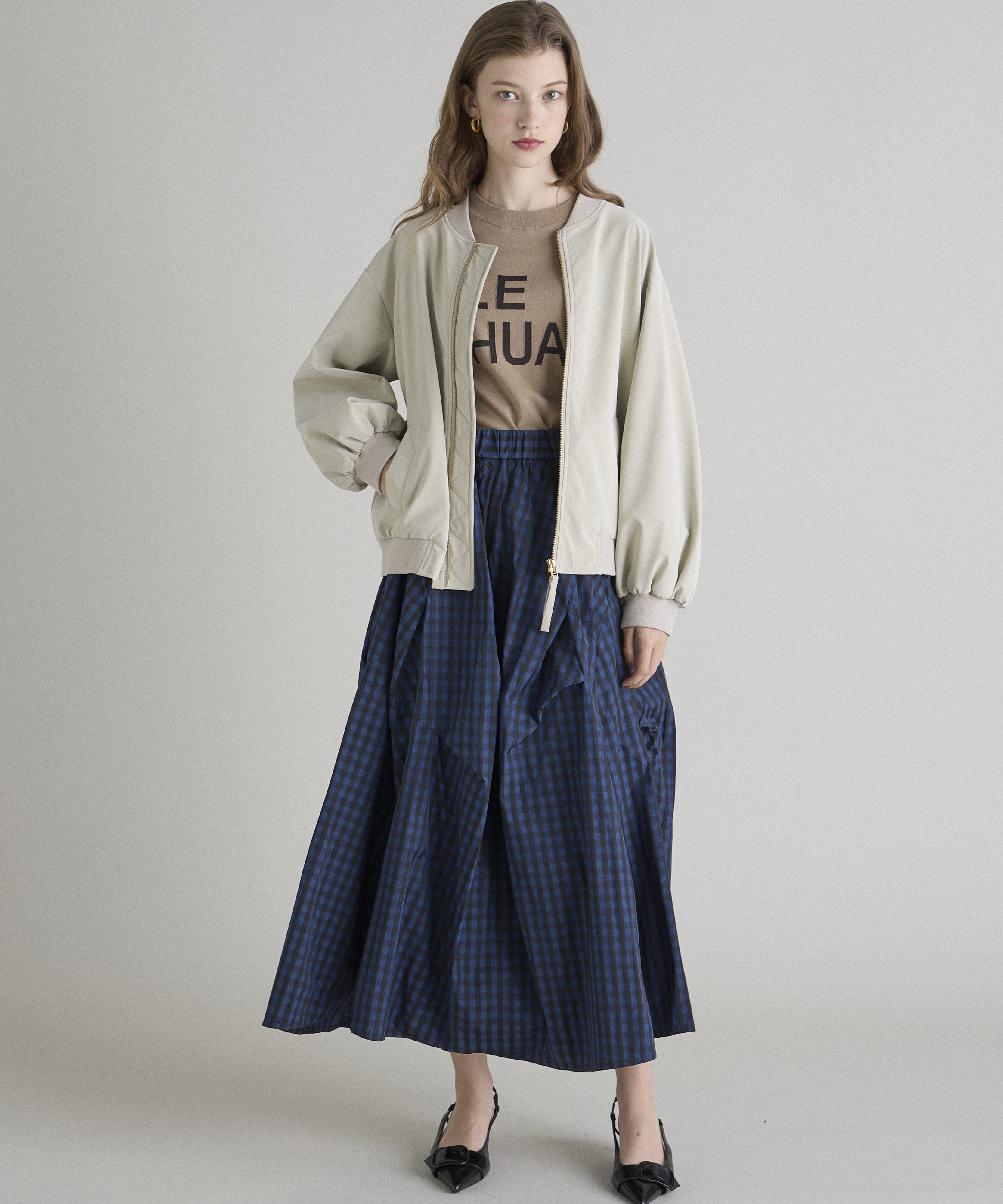 INED「《INED CLARO》ピーチレザーブルゾン」|ライダースジャケット|