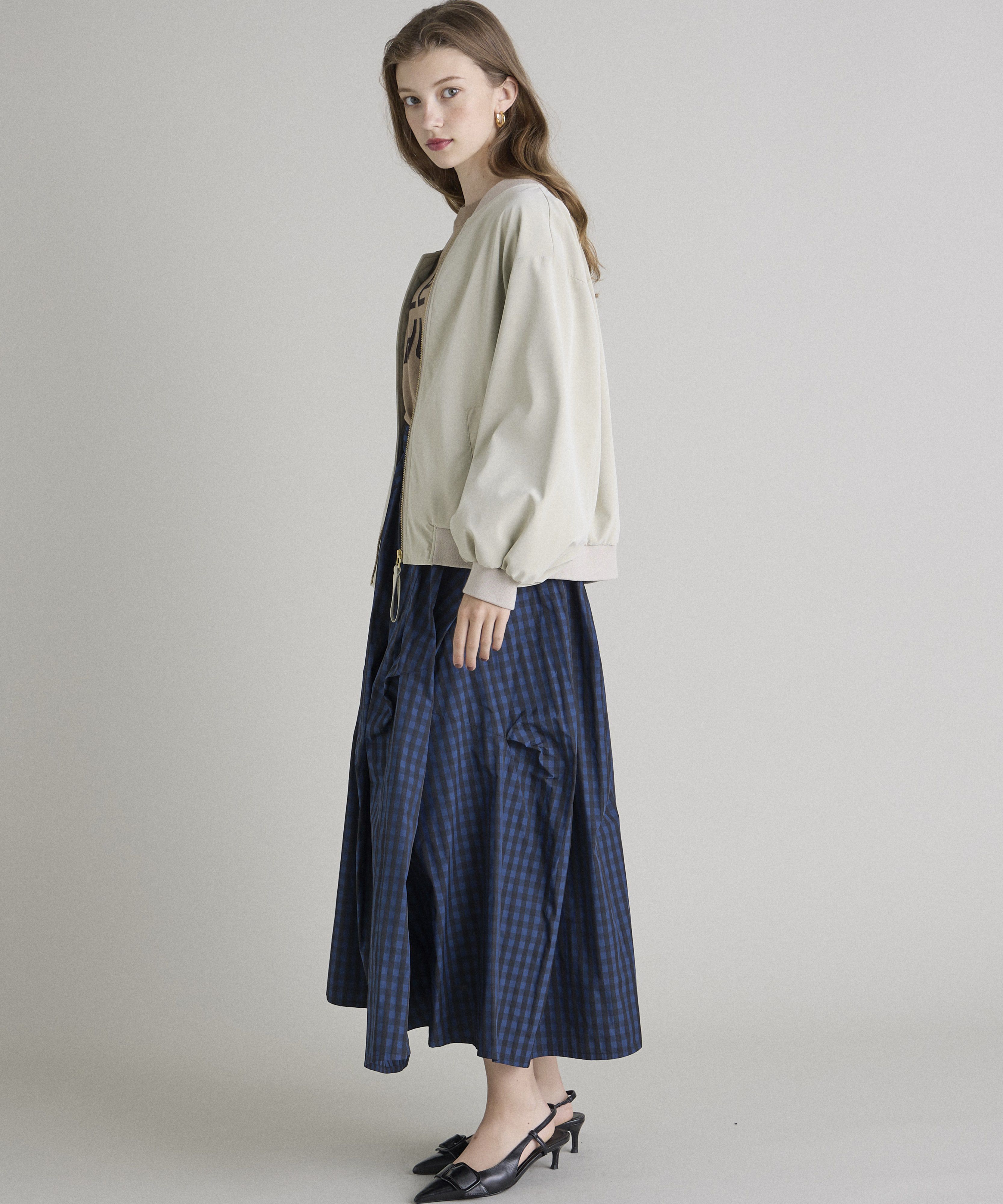 INED「《INED CLARO》ピーチレザーブルゾン」|ライダースジャケット|