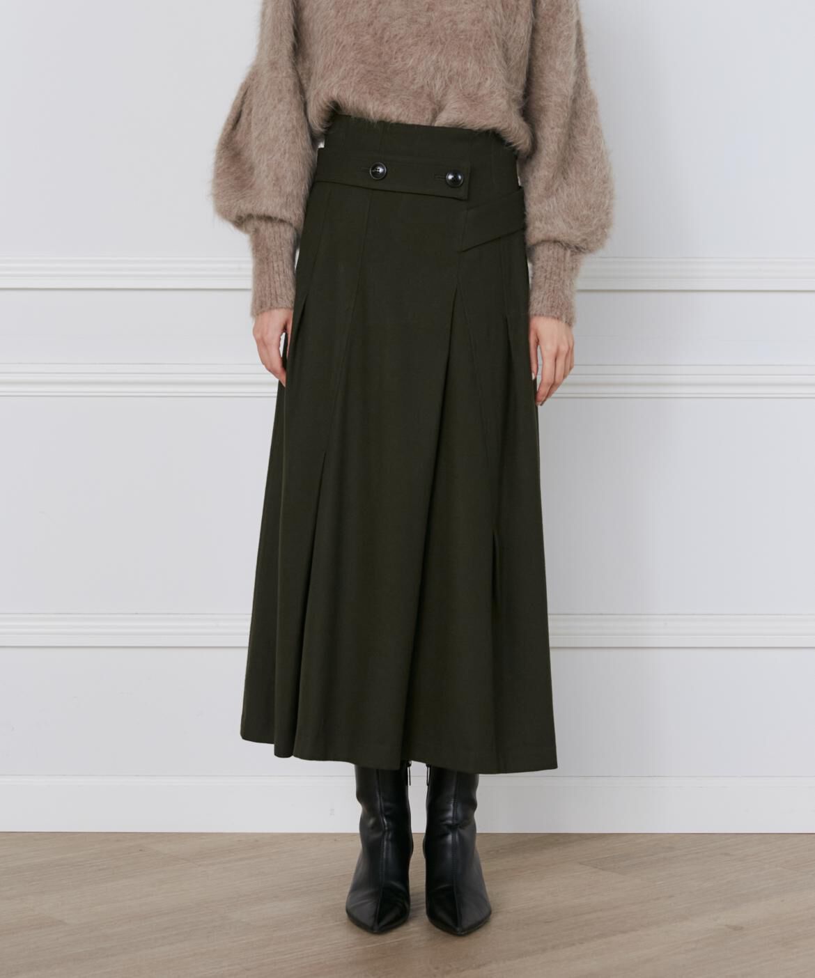 INED「フラノストレッチラップ風スカート《la veille by SUPERIOR CLOSET》」|スカート|