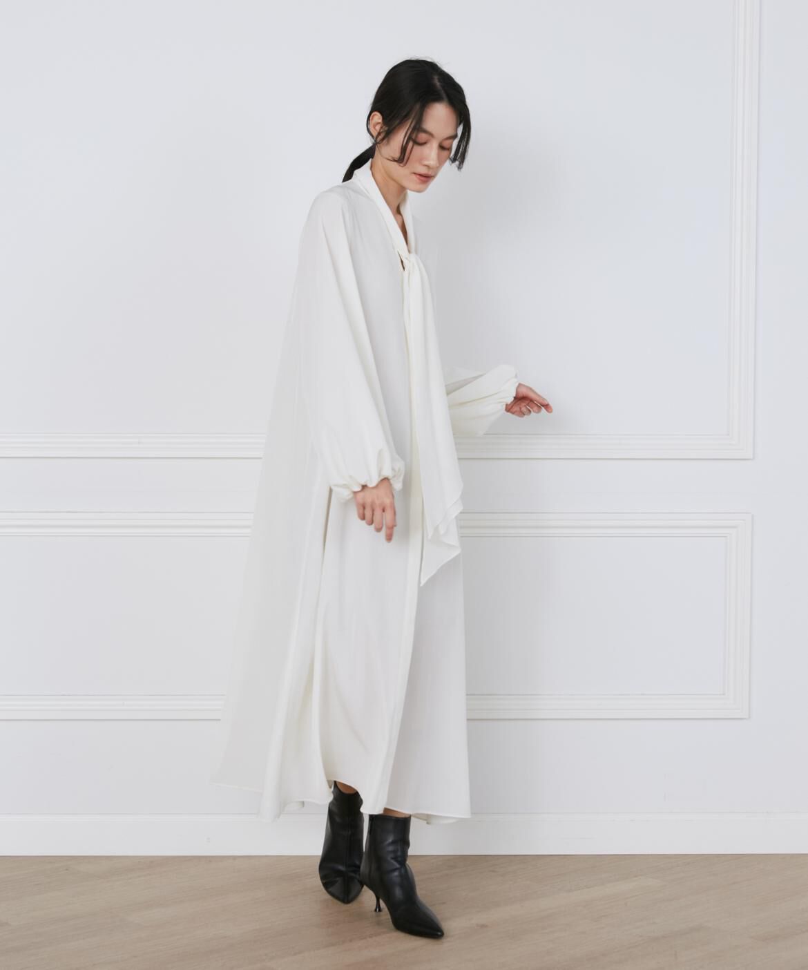 INED「《大きいｻｲｽﾞ》ﾘﾎﾞﾝﾀｲﾊﾞｯｸﾌﾟﾘｰﾂﾄﾞﾚｽ《la veille by 」|ワンピース|