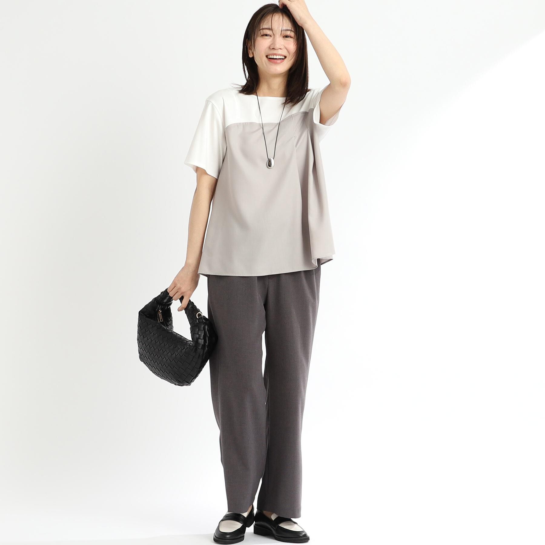 Reflect「【マシンウォッシュ可能】レイヤード風ジャージブラウス」|Tシャツ・カットソー|