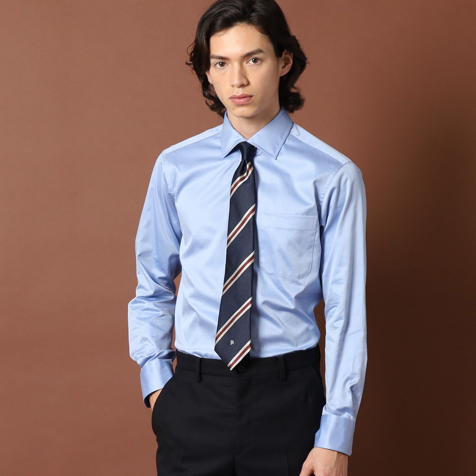 DRESSTERIOR「100／2 ワイドカラーシャツ」|シャツ・ブラウス|