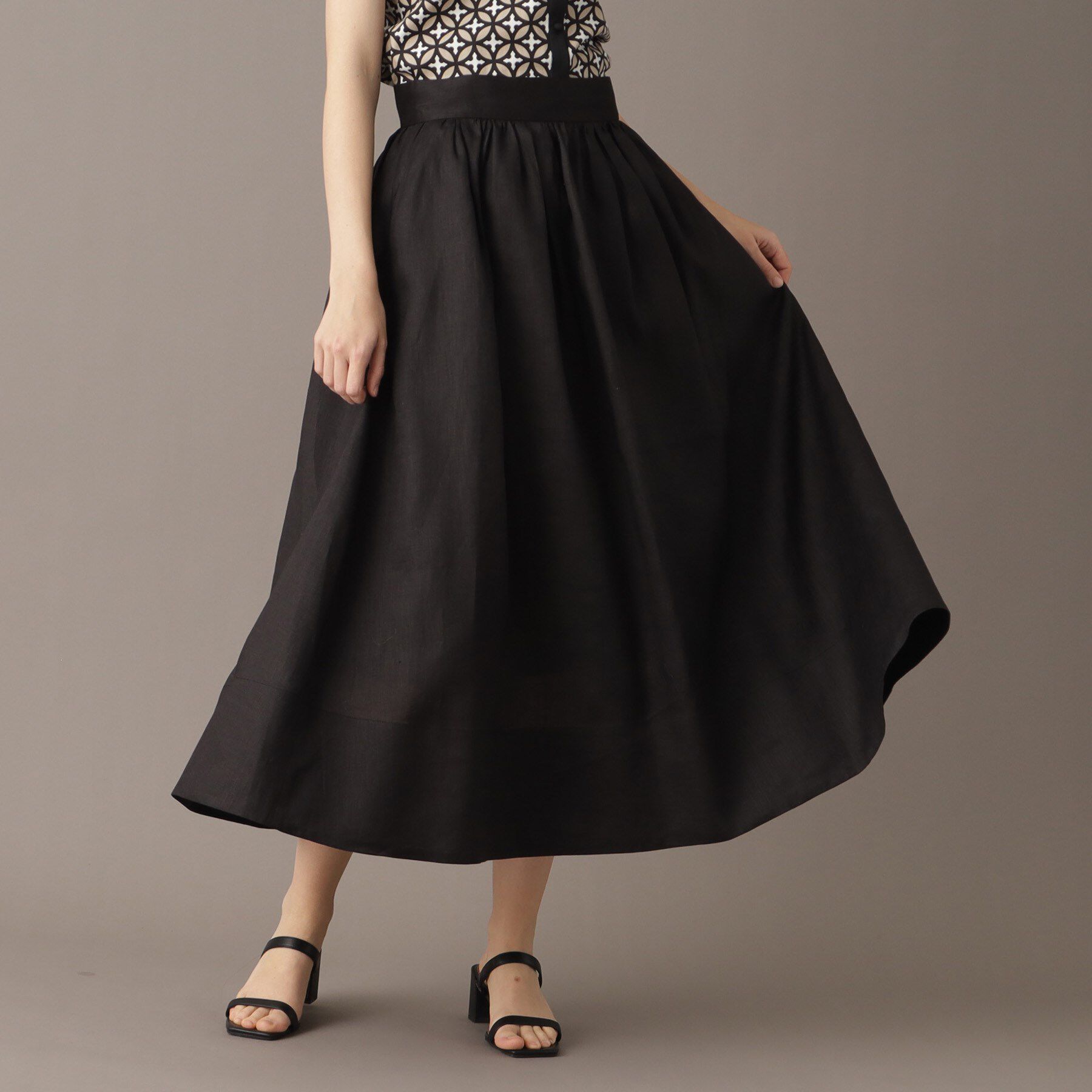 DRESSTERIOR「【洗える／ふんわり軽やか】フレンチリネンタックギャザースカート」|スカート|