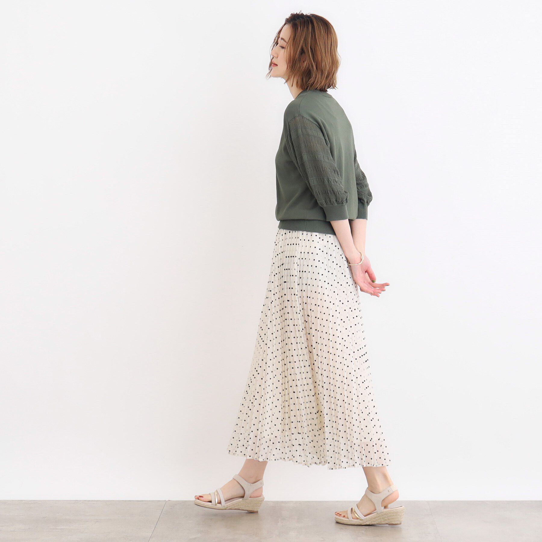 grove「フロッキードットプリーツスカート」|スカート|