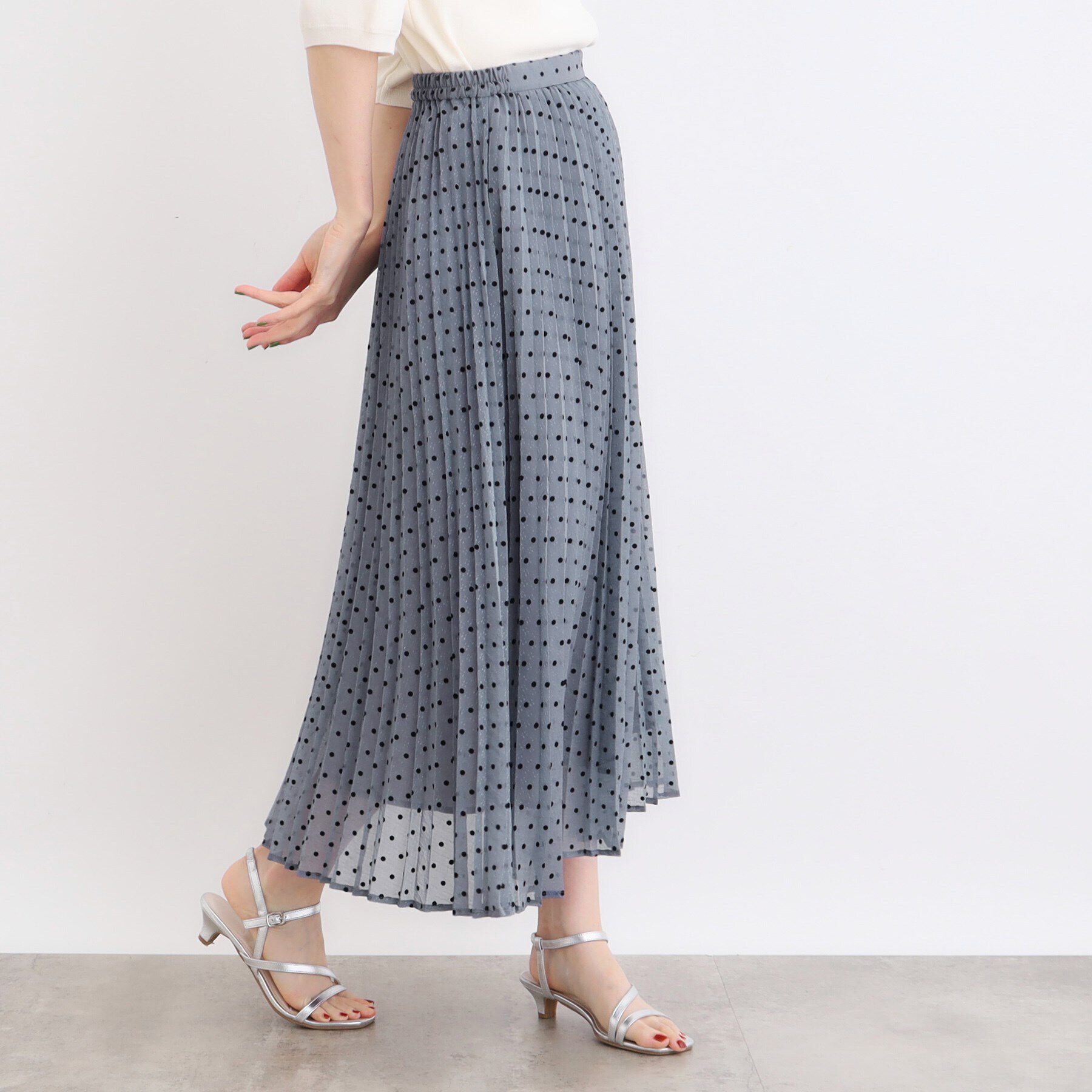 grove「フロッキードットプリーツスカート」|スカート|