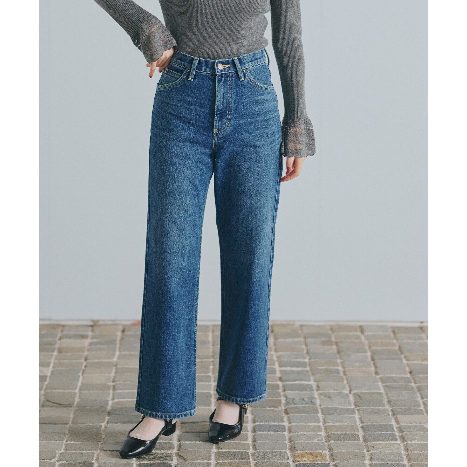 grove「【Lee&times;grove別注】STRAIGHT DENIM PANTS」|デニム|ミッドブルー(093