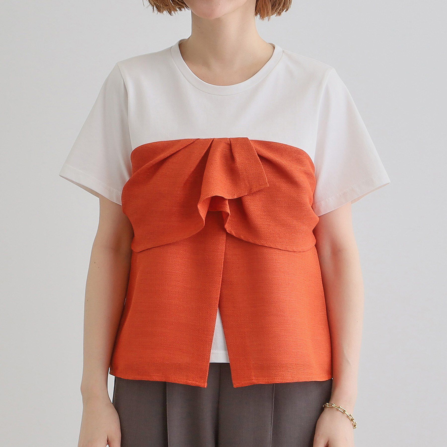 grove「【大人のリゾートスタイル/SETUP】麻調ビスチェドッキングT」|Tシャツ・カットソー|