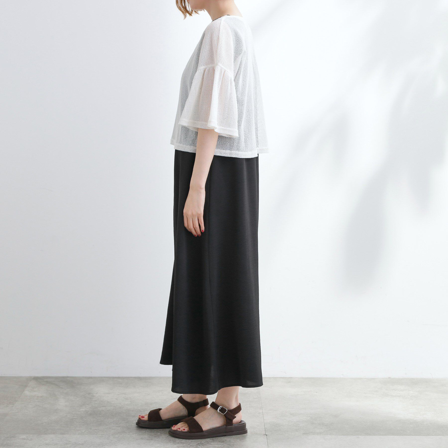 grove「着回し◎夏に嬉しいSET　メッシュブラウス&times;フレアワンピース」|ワンピース|