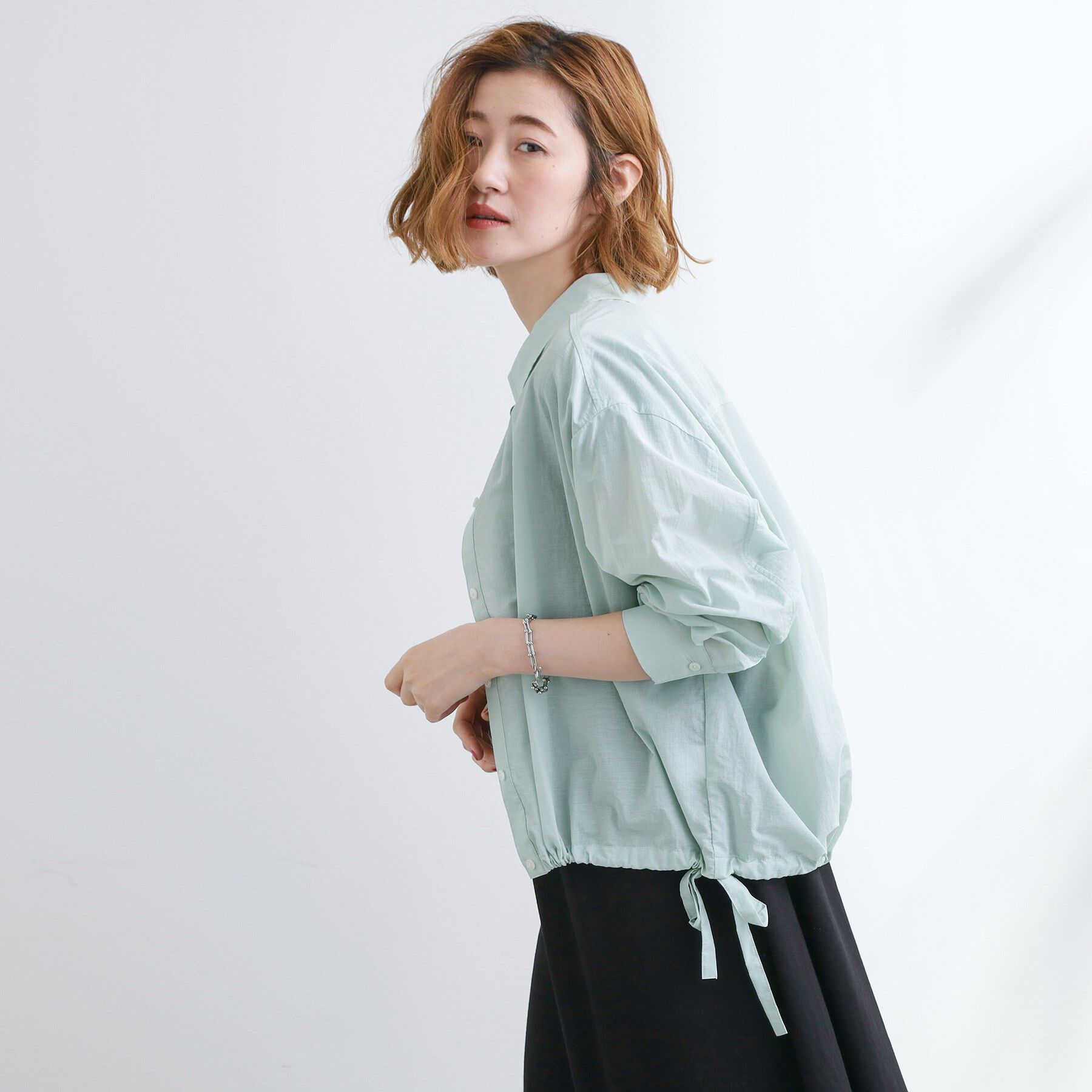 grove「【UVカット/洗える】クロップドシアーシャツ」|シャツ・ブラウス|