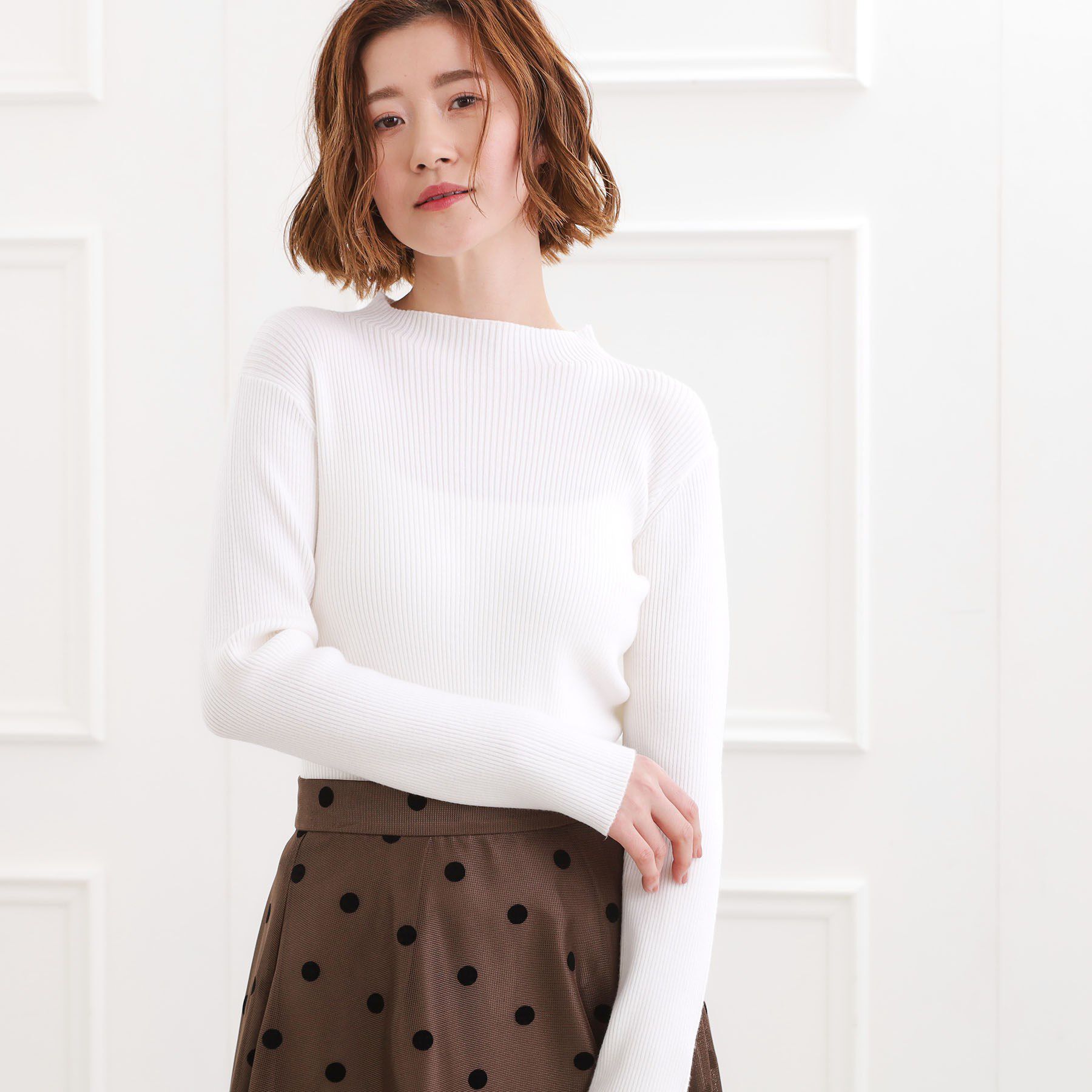 grove「ベーシックリブニットプルオーバー」|ニット・セーター|