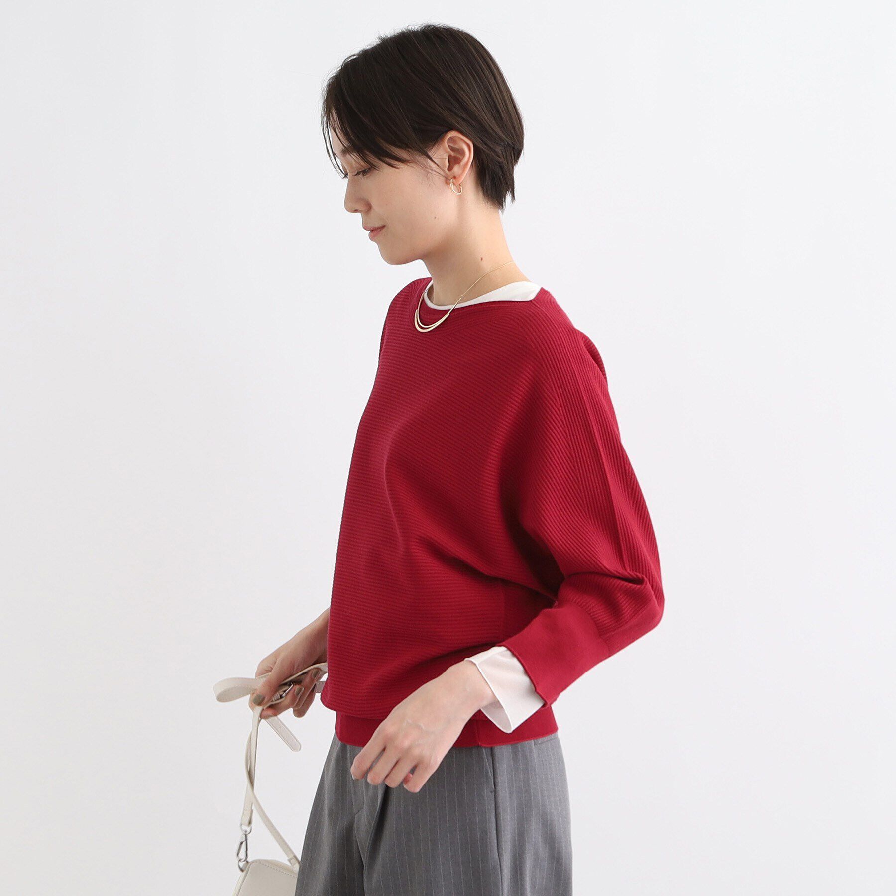 INDIVI「【洗える／無縫製】きれいめフォルムニット」|ニット・セーター|