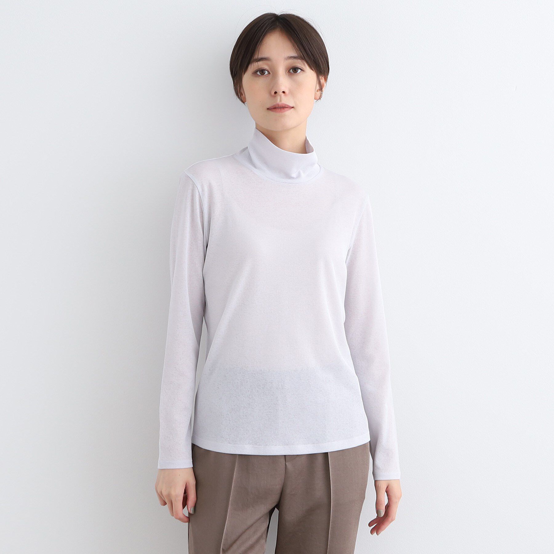 INDIVI「【洗える】ハイネックカットソートップス」|Tシャツ・カットソー|