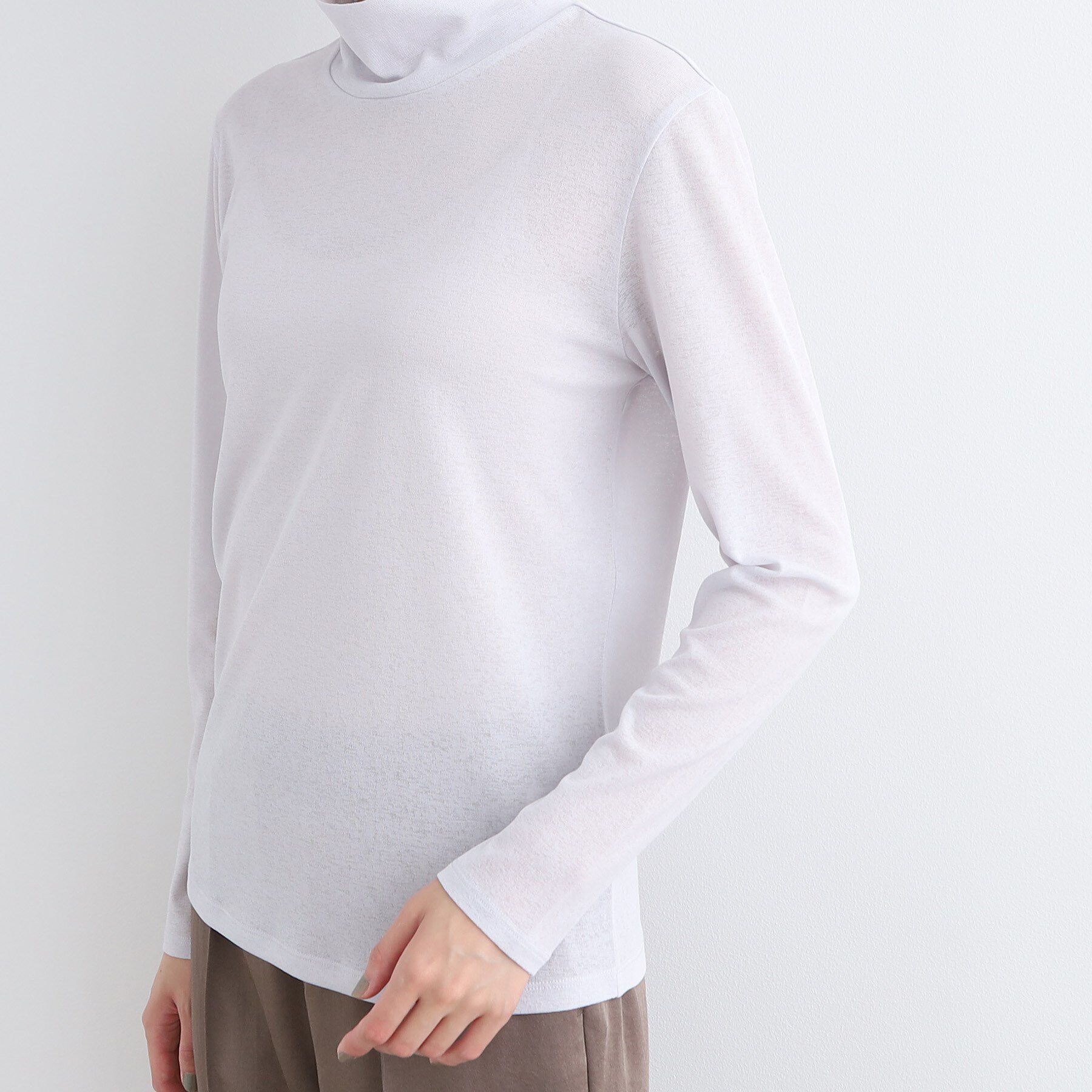 INDIVI「【洗える】ハイネックカットソートップス」|Tシャツ・カットソー|