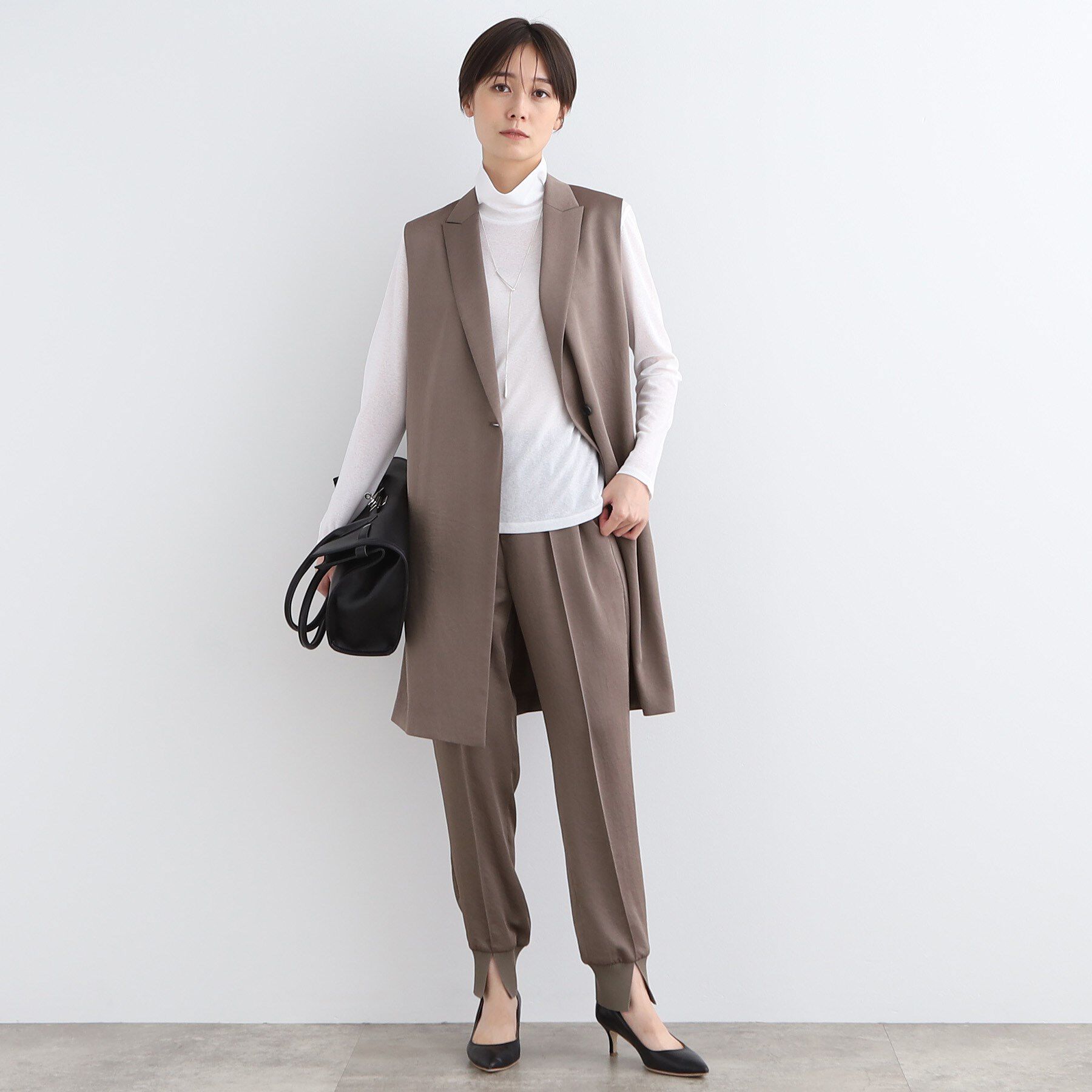 INDIVI「【洗える】ハイネックカットソートップス」|Tシャツ・カットソー|