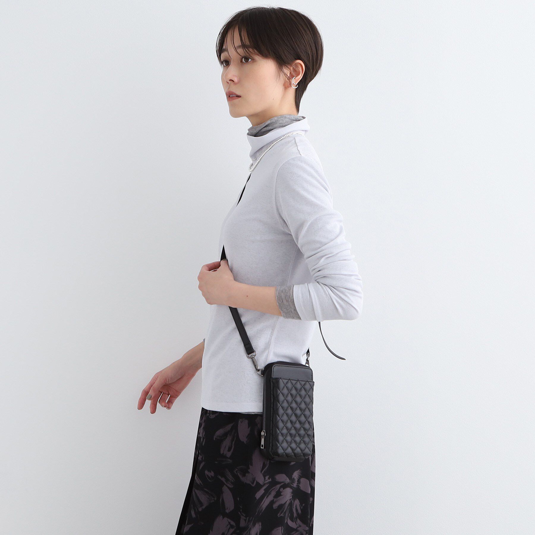 INDIVI「【洗える】ハイネックカットソートップス」|Tシャツ・カットソー|