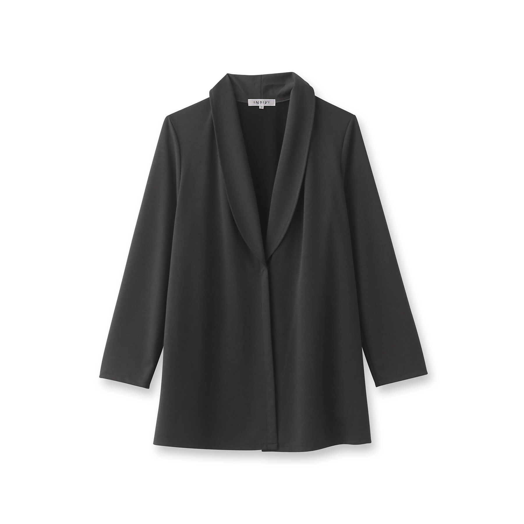 INDIVI「【洗える】ショールカラーきれいめジャージジャケット」|テーラードジャケット|