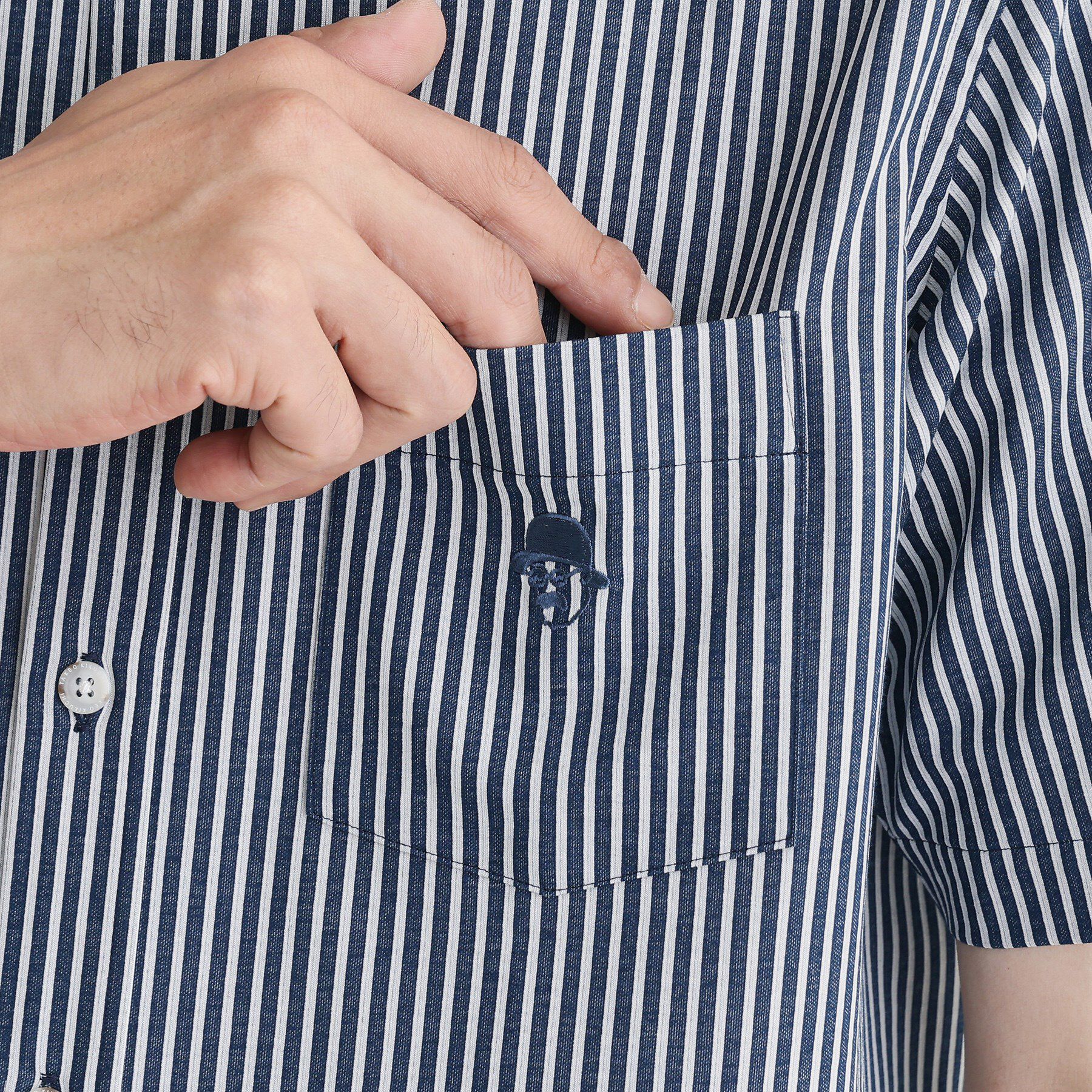 TAKEO KIKUCHI「【COOL CITY WEAR】ストライプジャージ ボタンダウンシャツ /接触冷感」|シャツ・ブラウス|