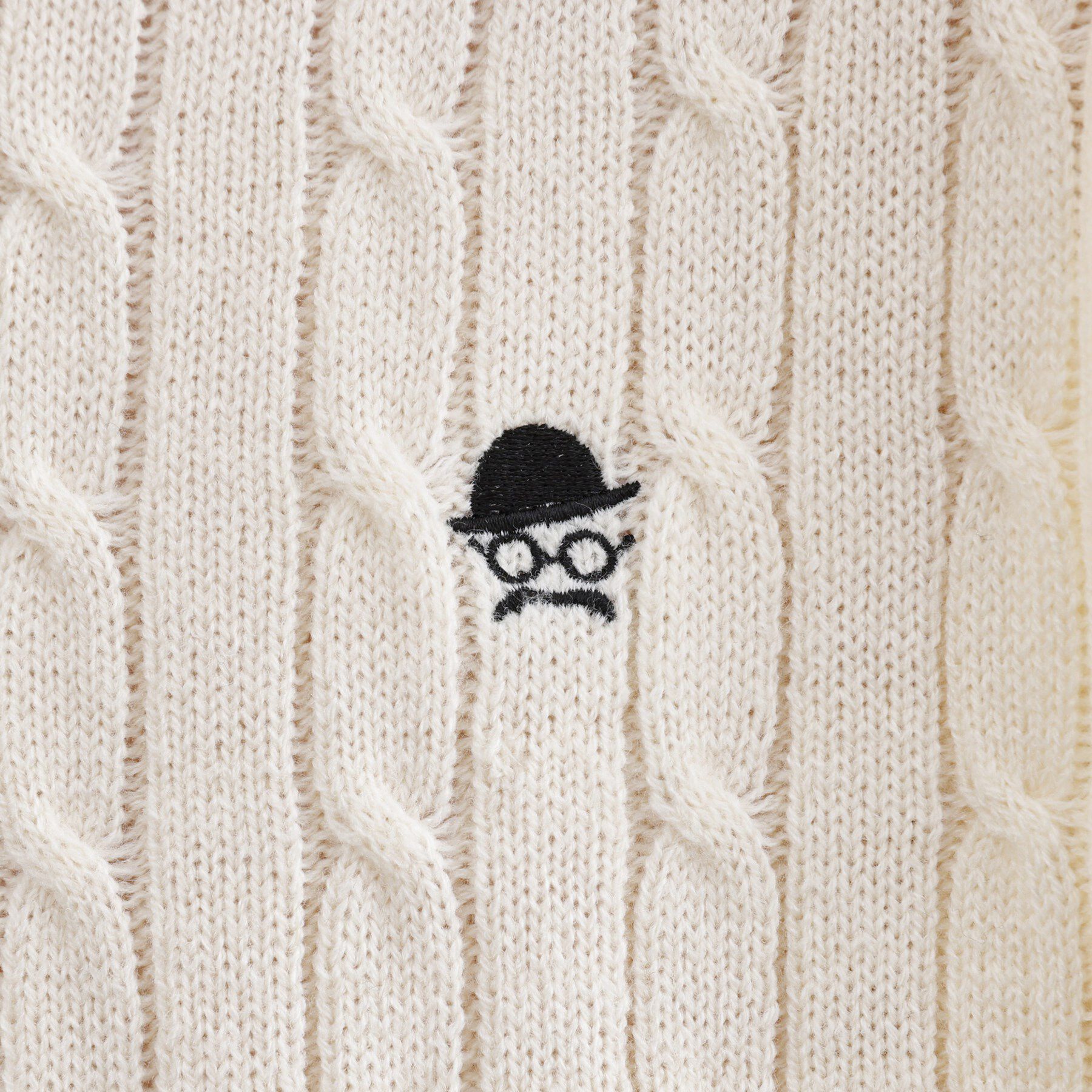 TAKEO KIKUCHI「【LIMITED】ワンポイント刺繍ケーブルニット」|ニット・セーター|