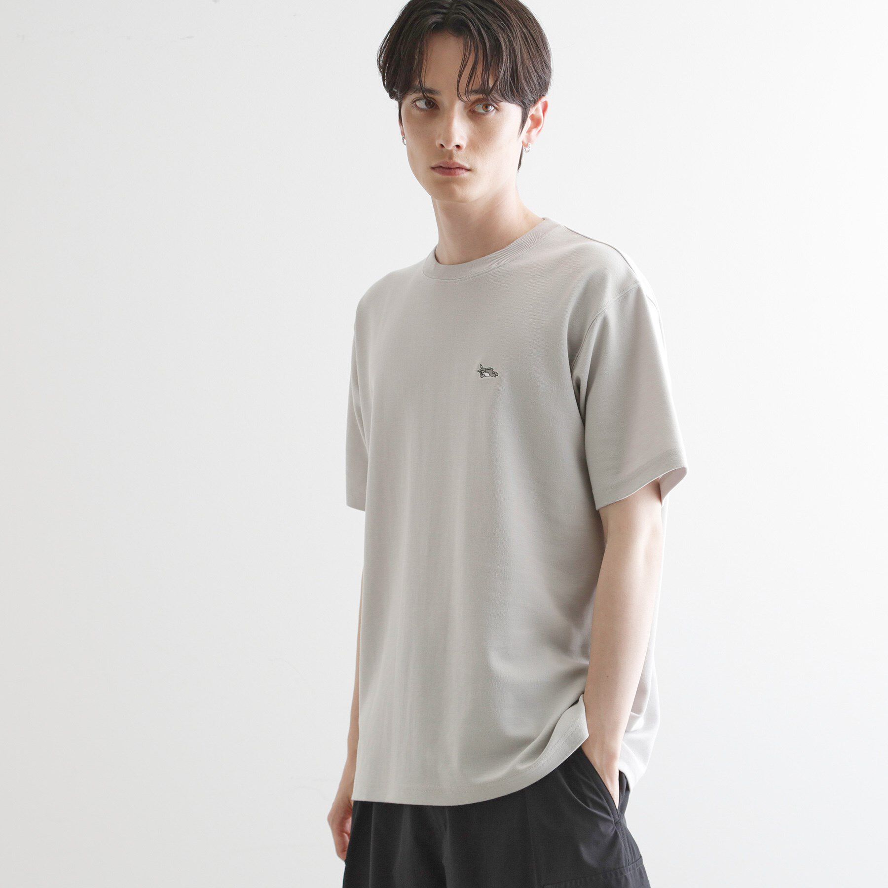 tk.TAKEO KIKUCHI「ウサギ刺繍 鹿の子クルーカットソー」|Tシャツ・カットソー|