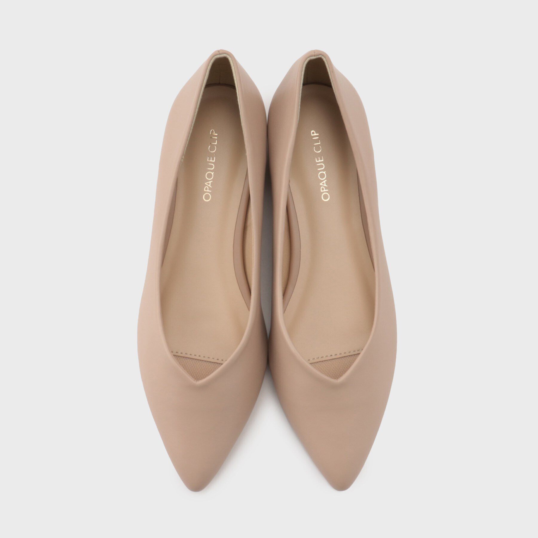 OPAQUE.CLIP「【抗菌防臭加工】メタルパーツVフラットポインテッドパンプス」|パンプス|