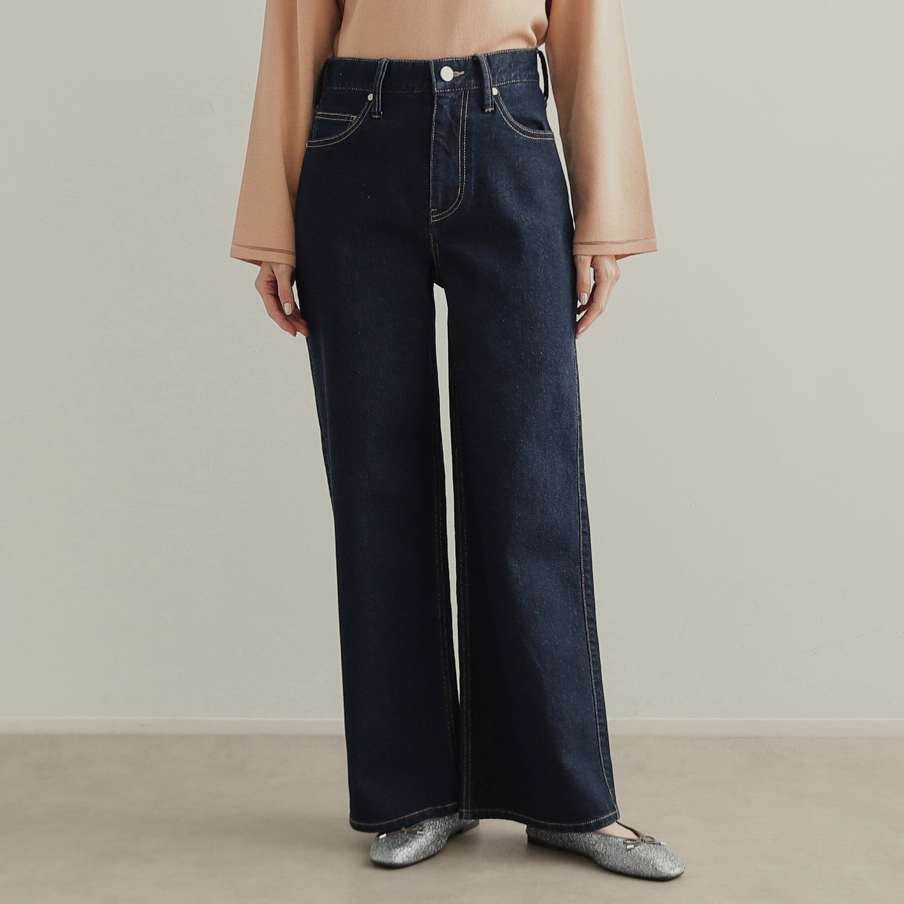 OPAQUE.CLIP「《SS-LLsize》ストレッチバギーデニム【洗濯機洗い可】」|デニム|