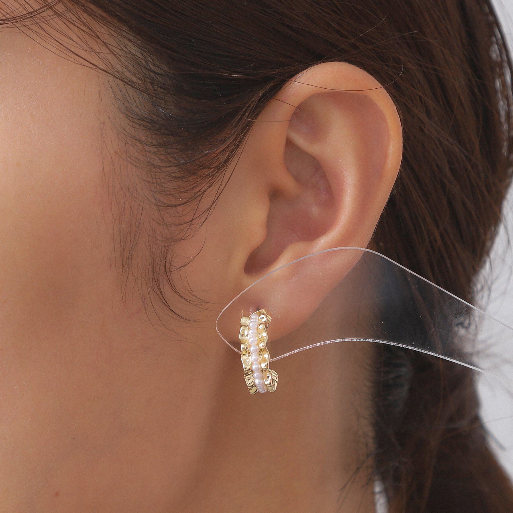 OPAQUE.CLIP「メタル&times;フェイクパールピアス」|ピアス|