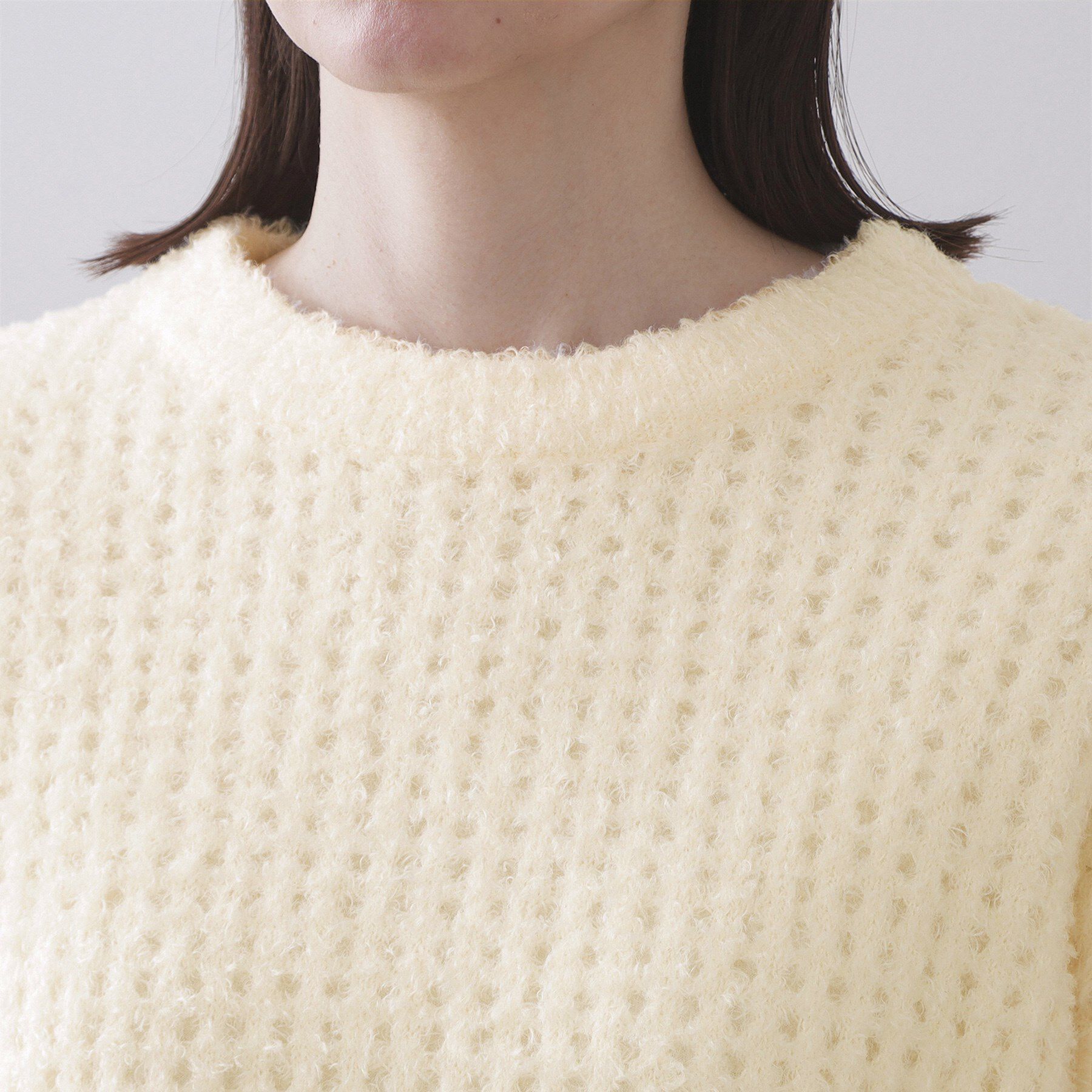 OPAQUE.CLIP「モールヤーンメッシュニット【洗濯機OK】」|ニット・セーター|