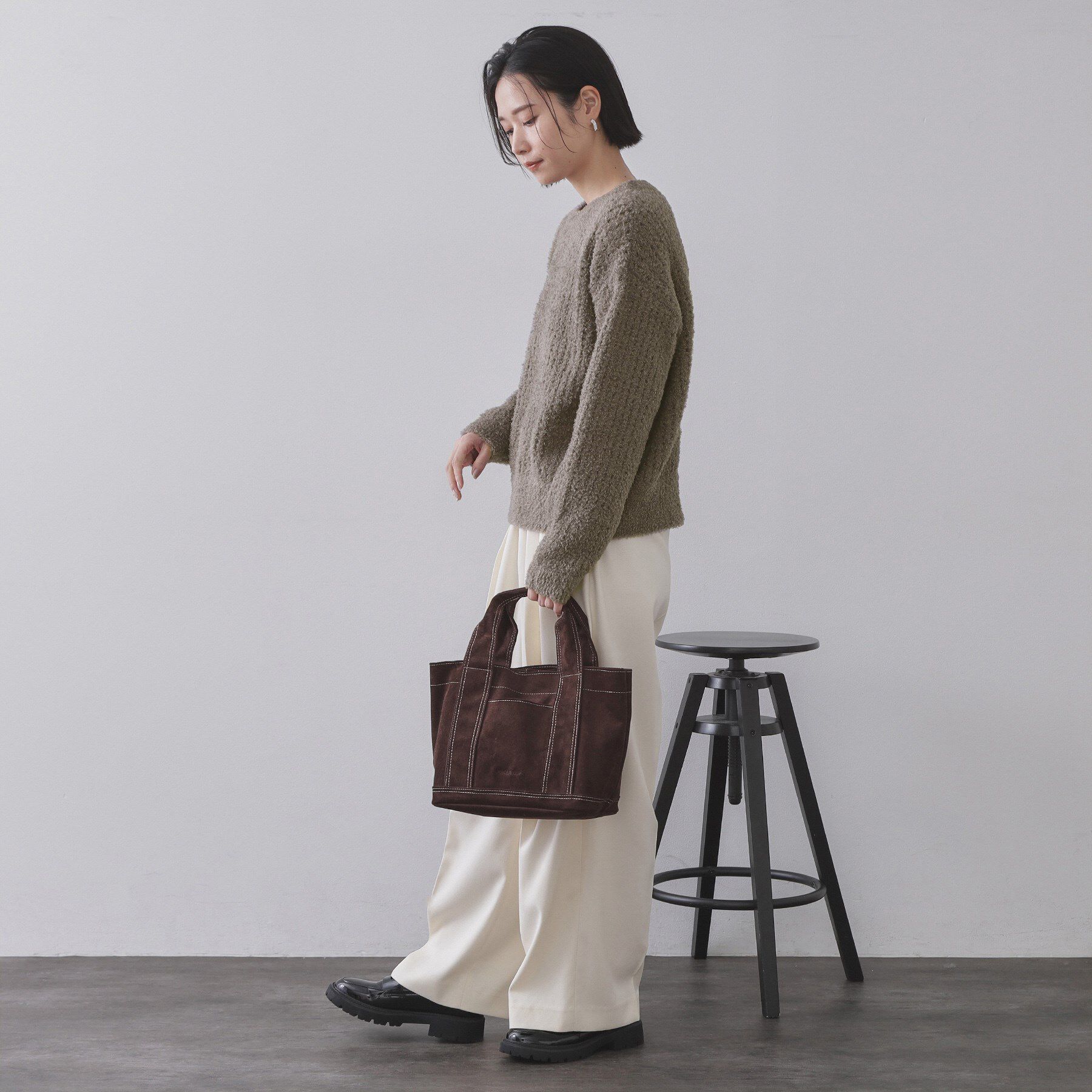 OPAQUE.CLIP「モールヤーンメッシュニット【洗濯機OK】」|ニット・セーター|