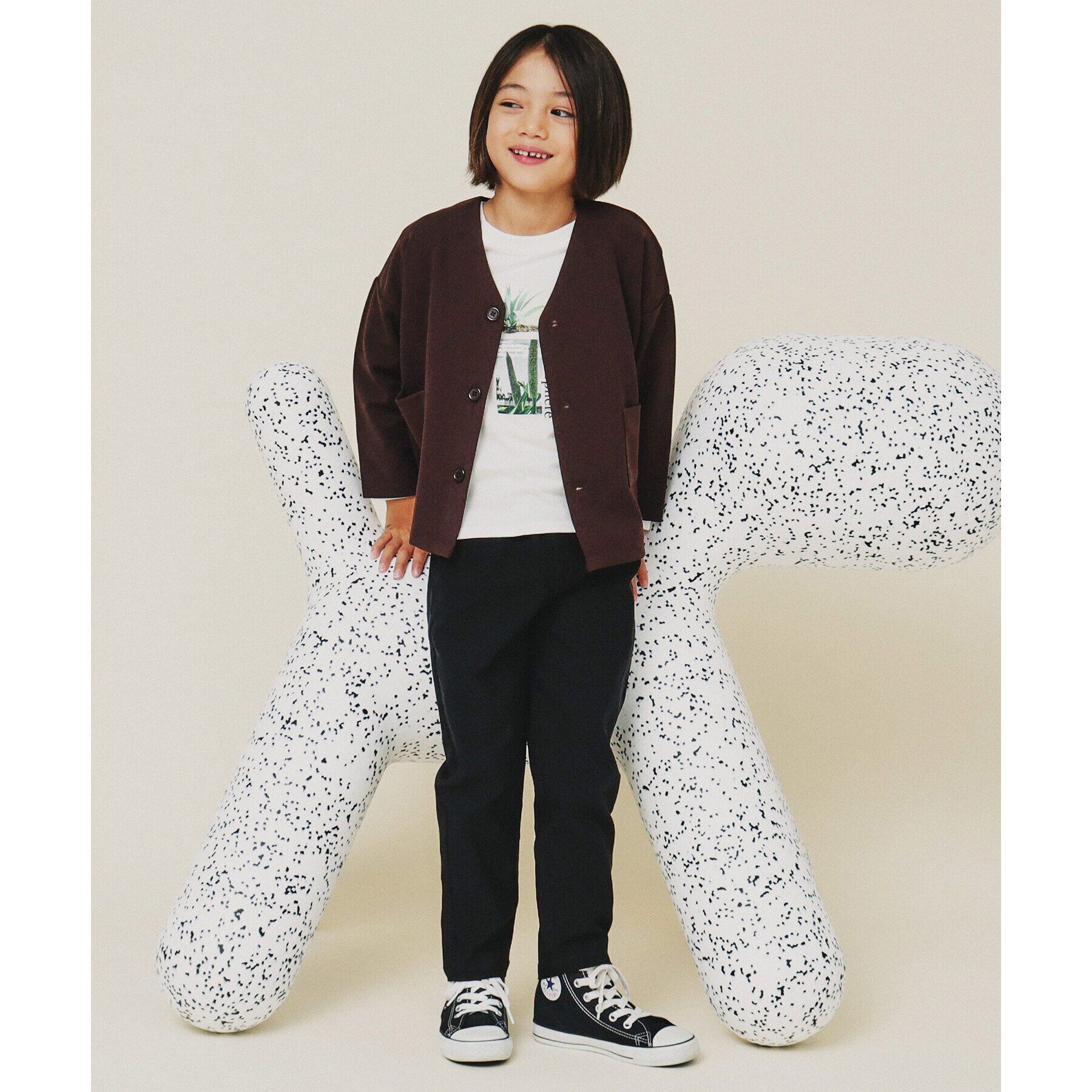 THE SHOP TK「【120－160】カットジョーゼットジャケット/セットアップ可・洗濯機OK」|カーディガン|