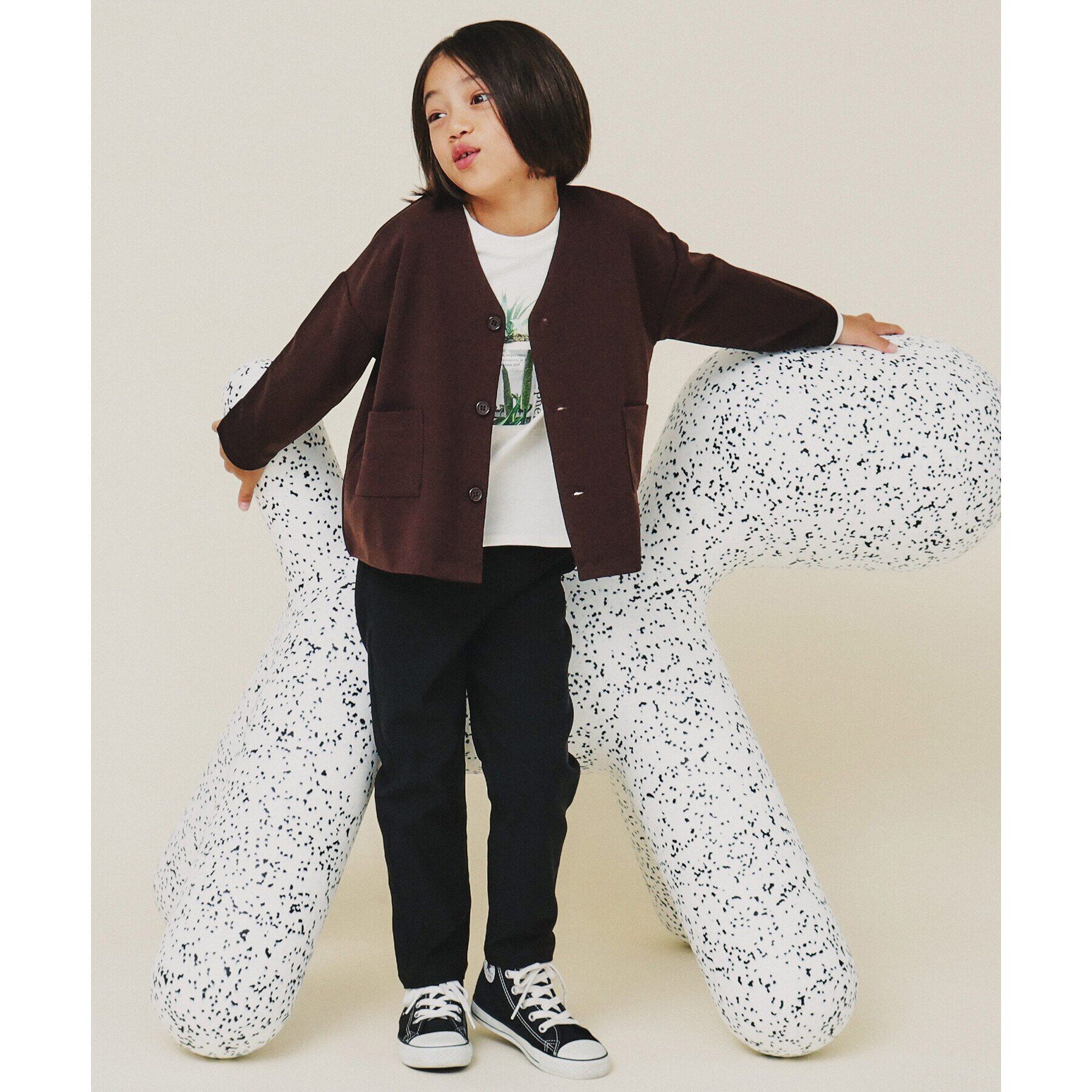 THE SHOP TK「【120－160】カットジョーゼットジャケット/セットアップ可・洗濯機OK」|カーディガン|