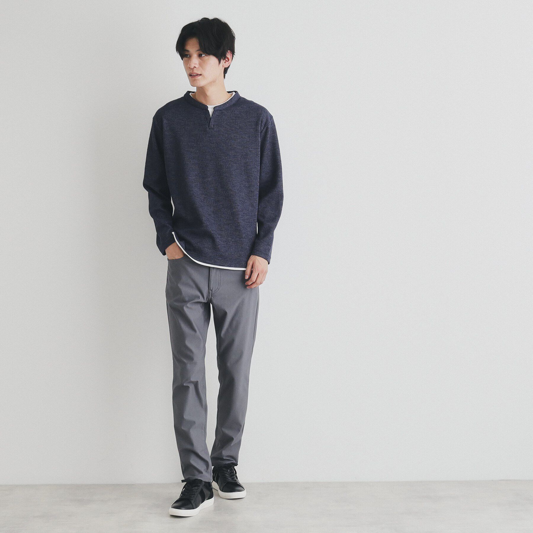 THE SHOP TK「スラブワッフルフェイクレイヤード長袖Tシャツ」|Tシャツ・カットソー|