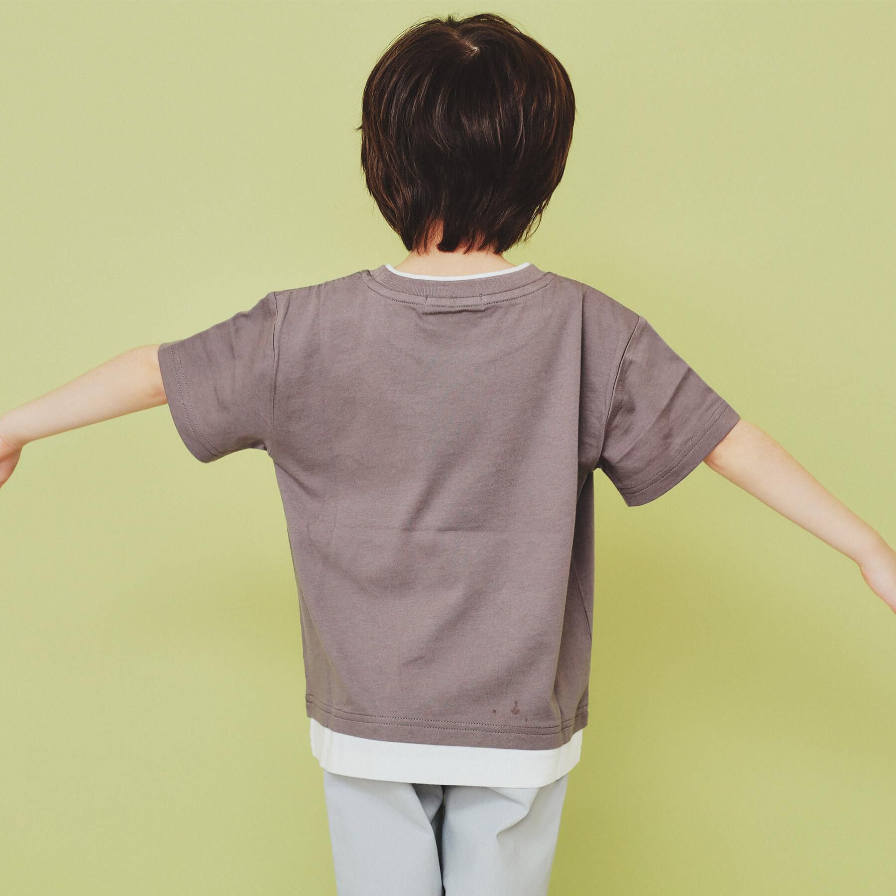 THE SHOP TK「【110-160】レイヤー風ポケットTシャツ/洗濯機OK」|Tシャツ・カットソー|