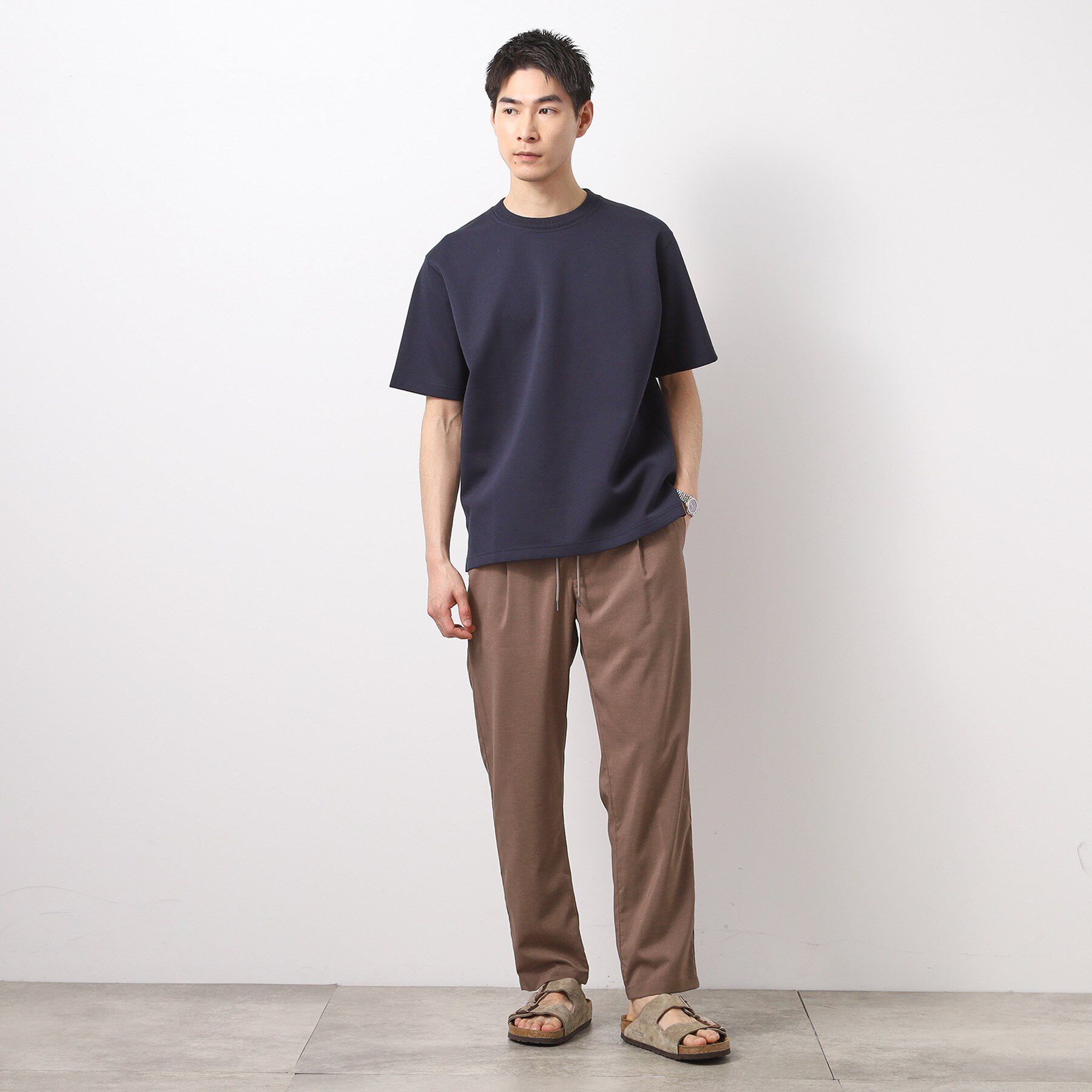 THE SHOP TK「ダブルフェイス半袖Tシャツ　【洗濯機OK】」|Tシャツ・カットソー|