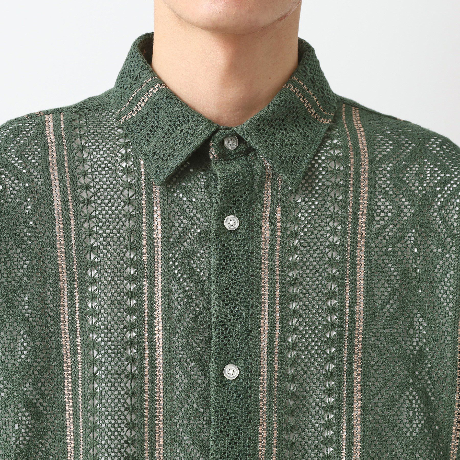 THE SHOP TK「クラフトレースアンサンブルシャツ【半袖Tシャツセットアイテム/オーバーサイズ/洗濯機OK】」|シャツ・ブラウス|