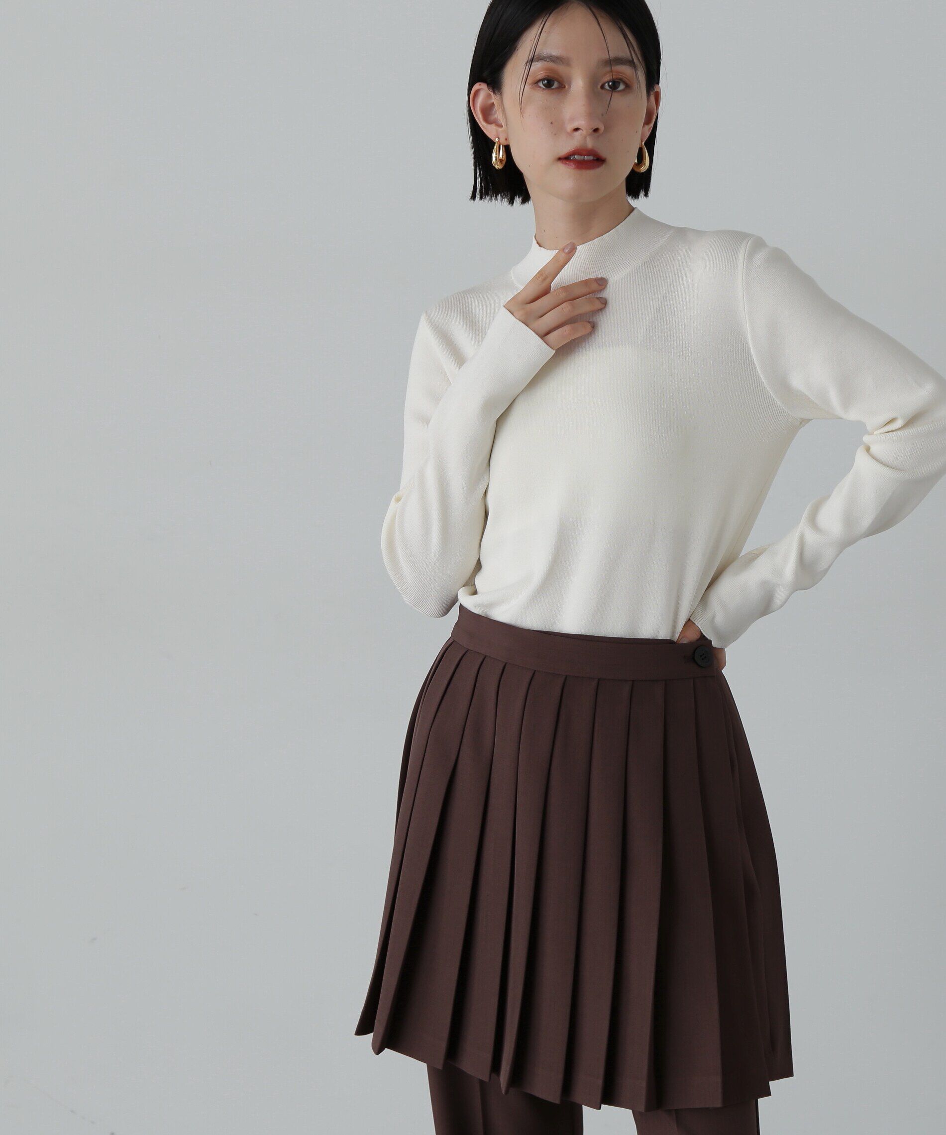  「総針ボトルネック長袖ニット」|ニット・セーター|