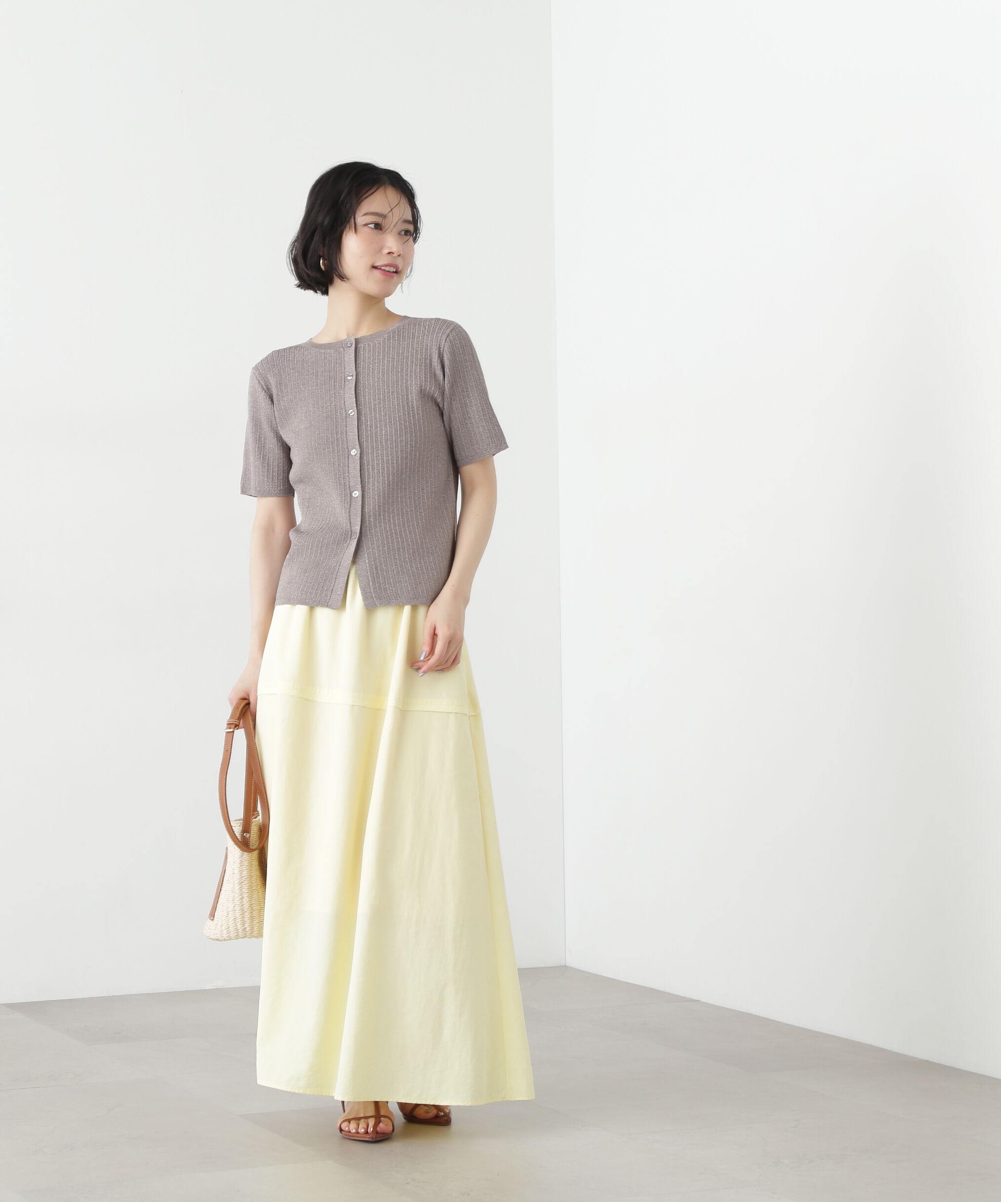  「アイレット柄ラメカーディガン」|ニット・セーター|