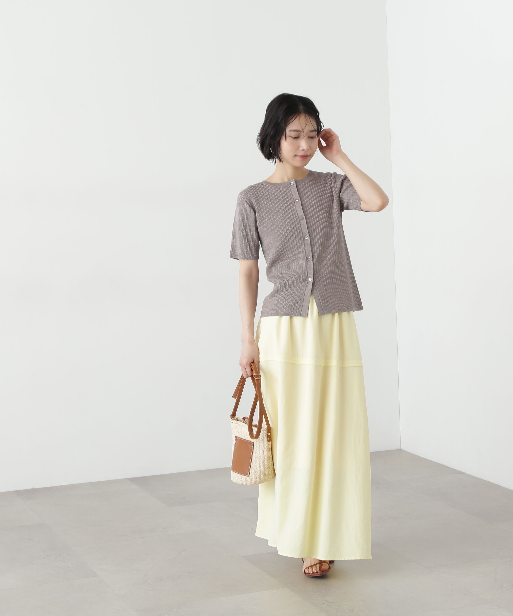  「アイレット柄ラメカーディガン」|ニット・セーター|