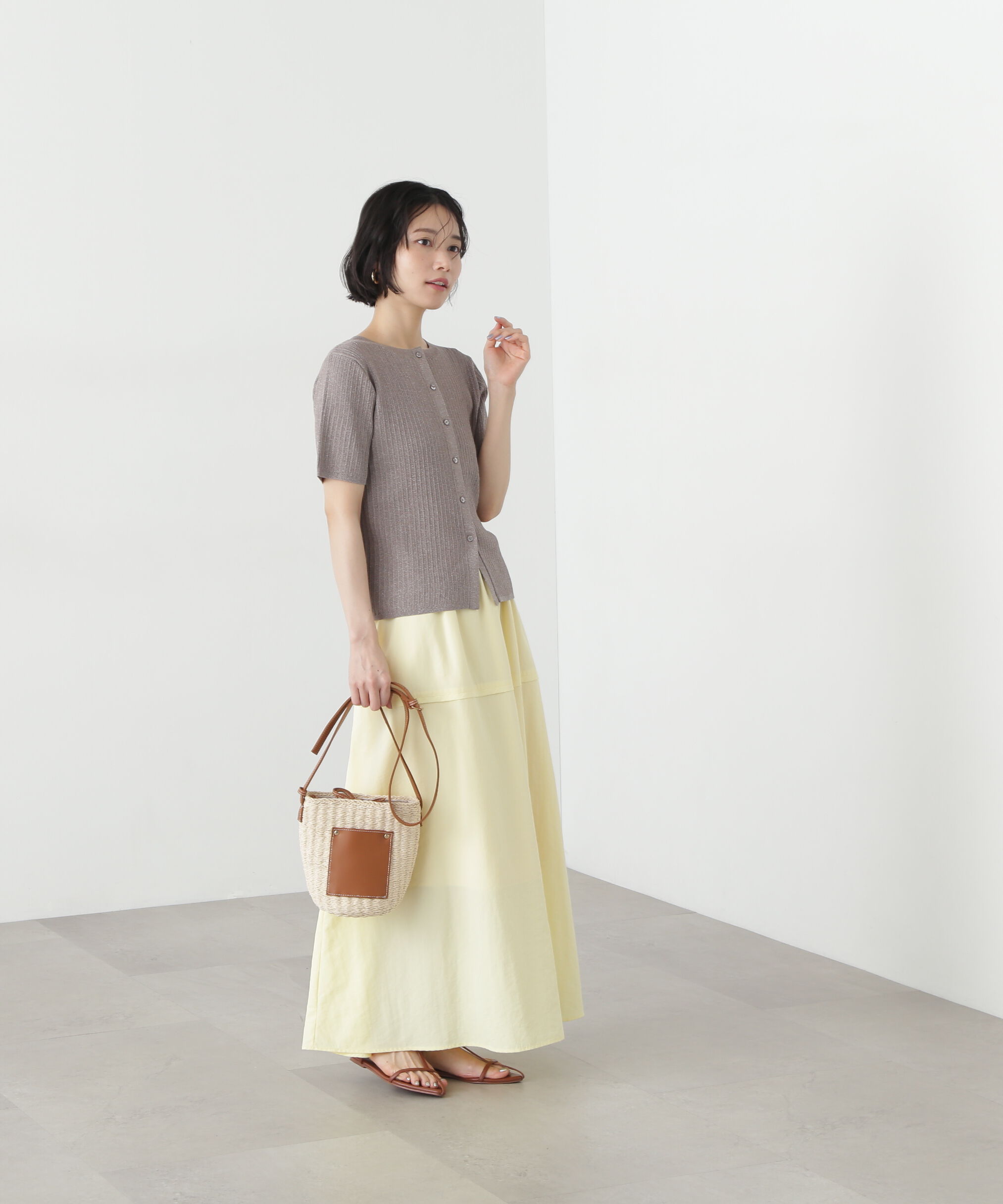  「アイレット柄ラメカーディガン」|ニット・セーター|