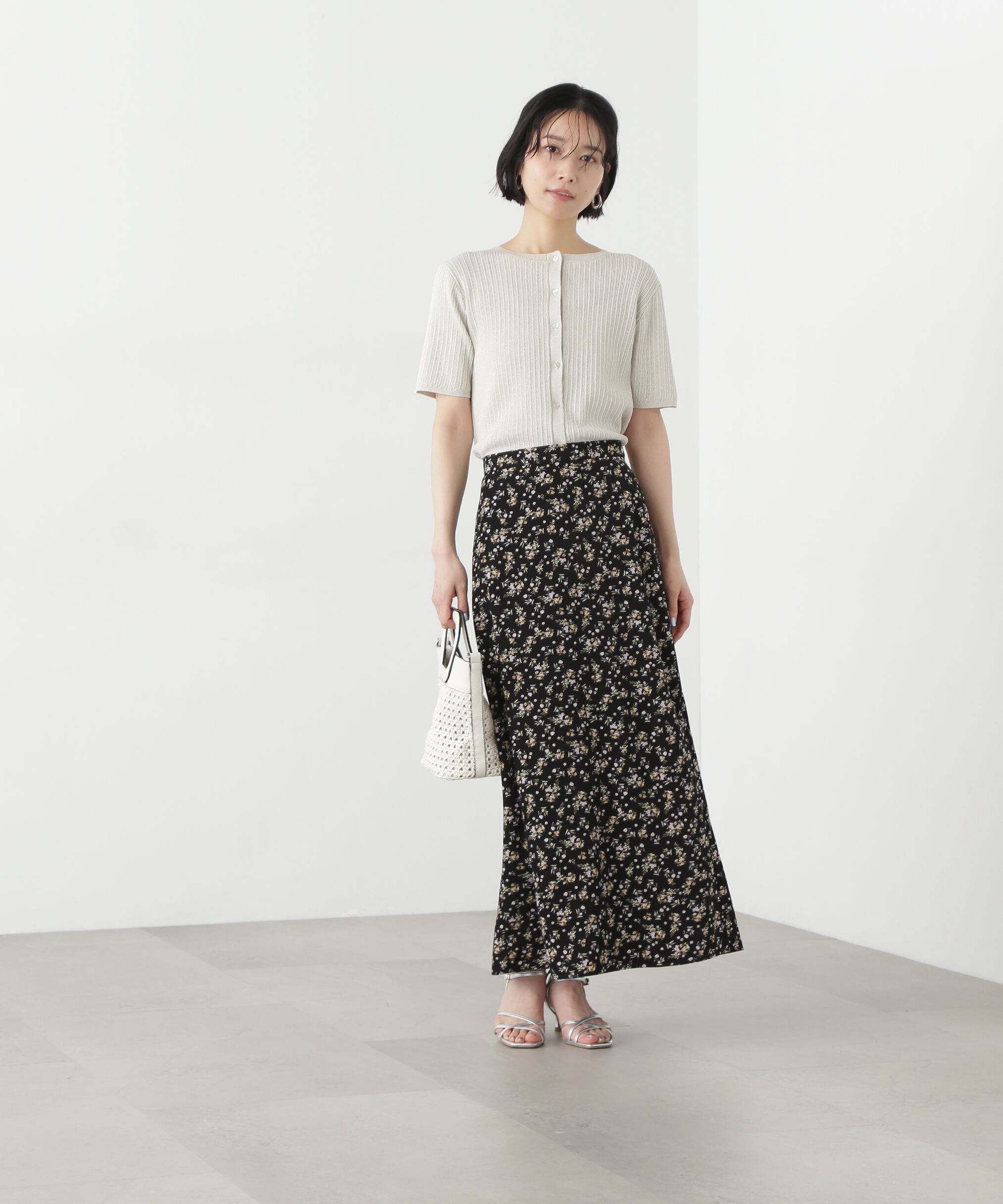  「アイレット柄ラメカーディガン」|ニット・セーター|