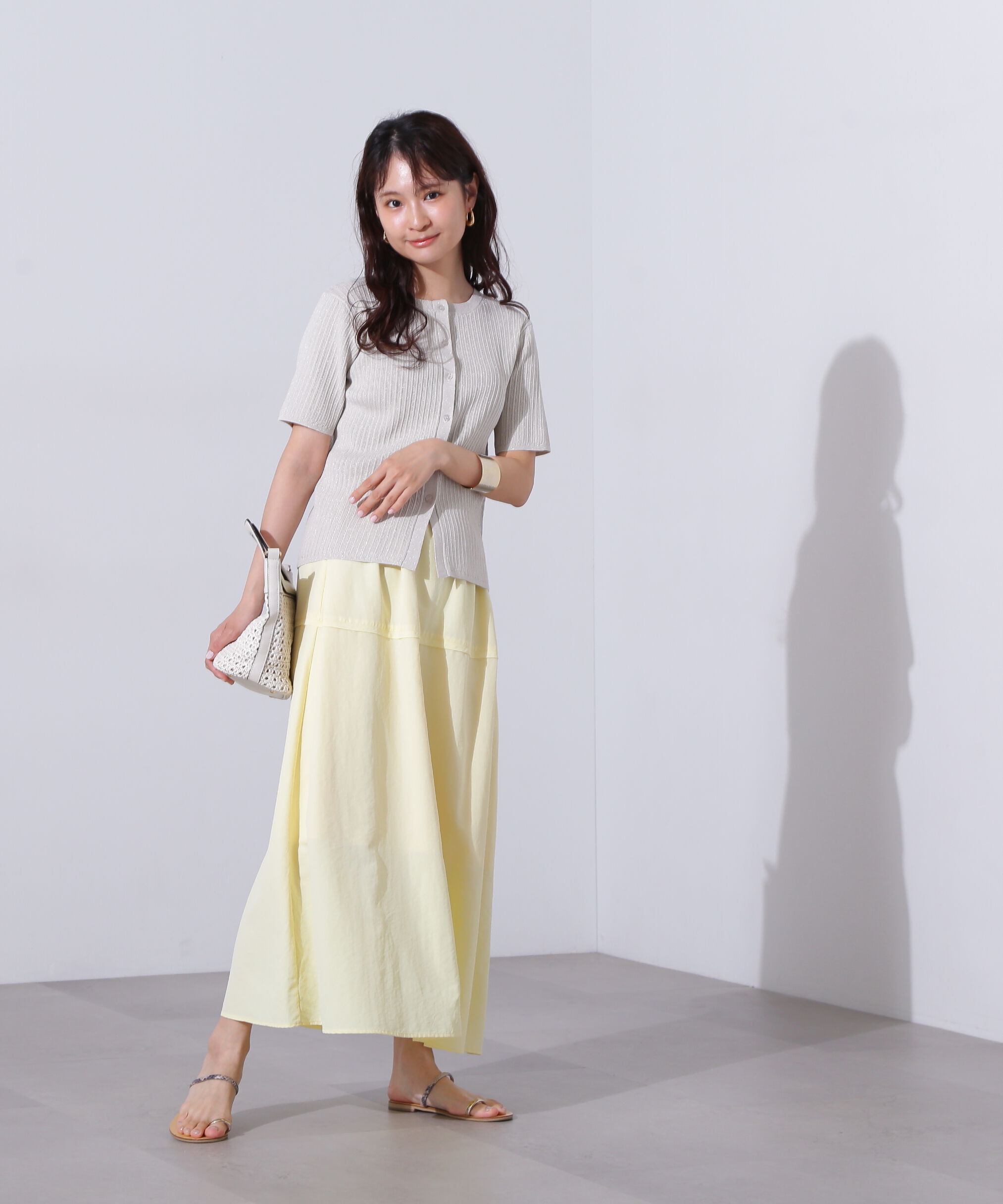  「アイレット柄ラメカーディガン」|ニット・セーター|