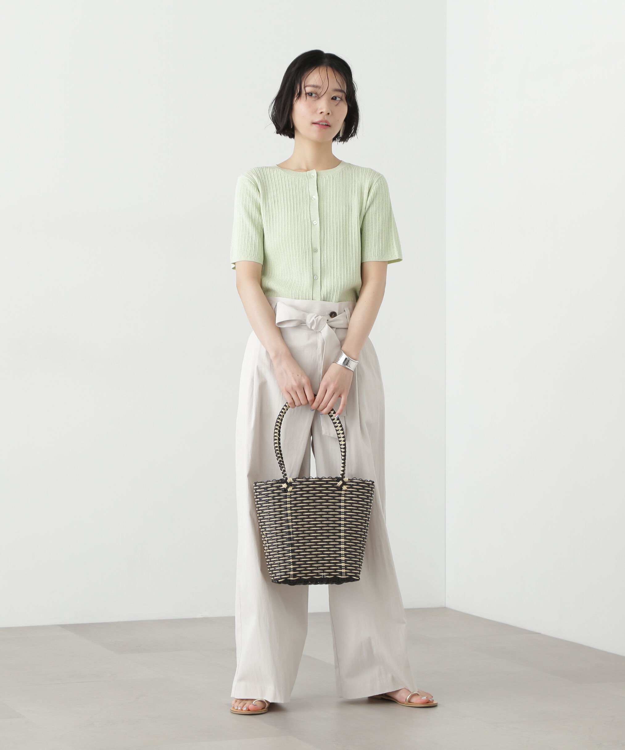  「アイレット柄ラメカーディガン」|ニット・セーター|