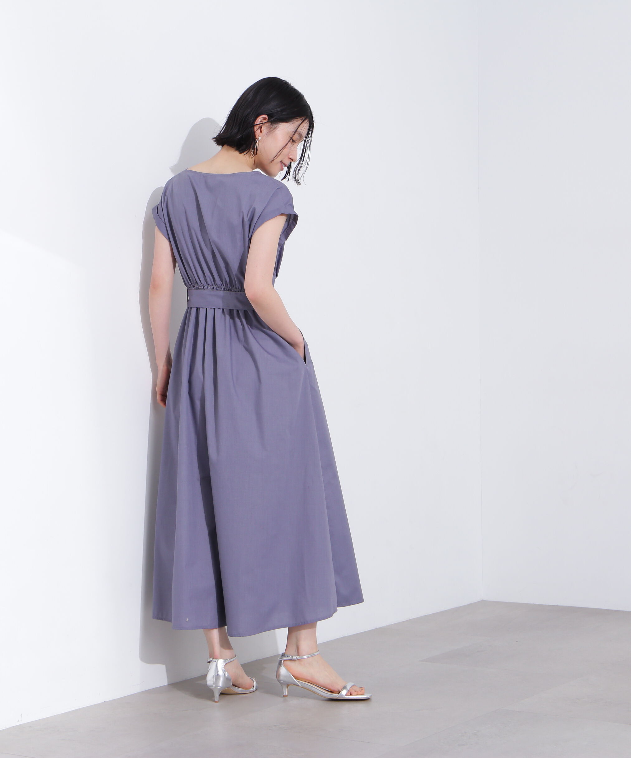  「タックウエストリボンワンピース」|ワンピース|