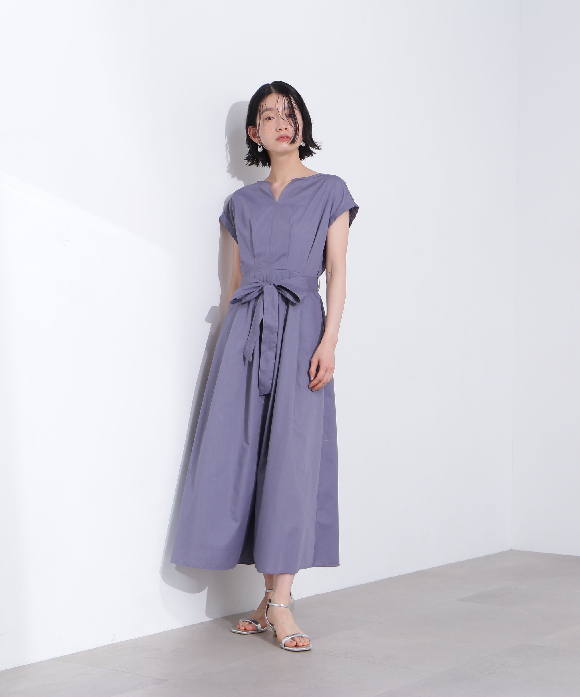  「タックウエストリボンワンピース」|ワンピース|