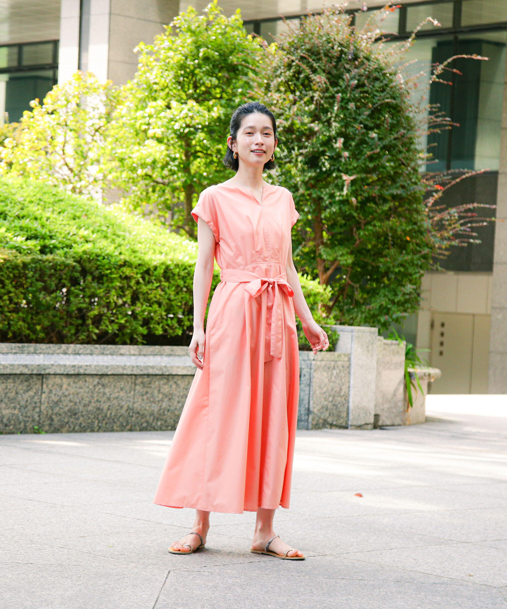  「タックウエストリボンワンピース」|ワンピース|