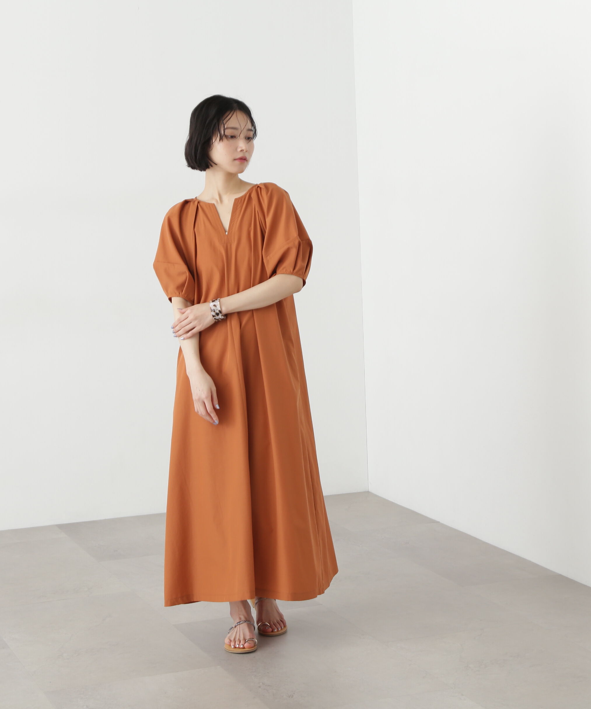  「タックスリーブワンピース」|ワンピース|