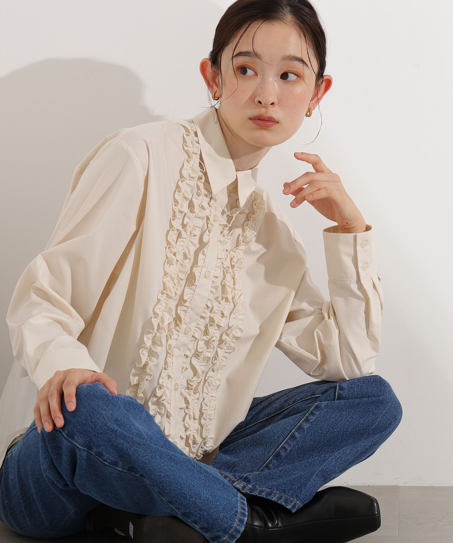  「フロントフリルブラウス」|シャツ・ブラウス|