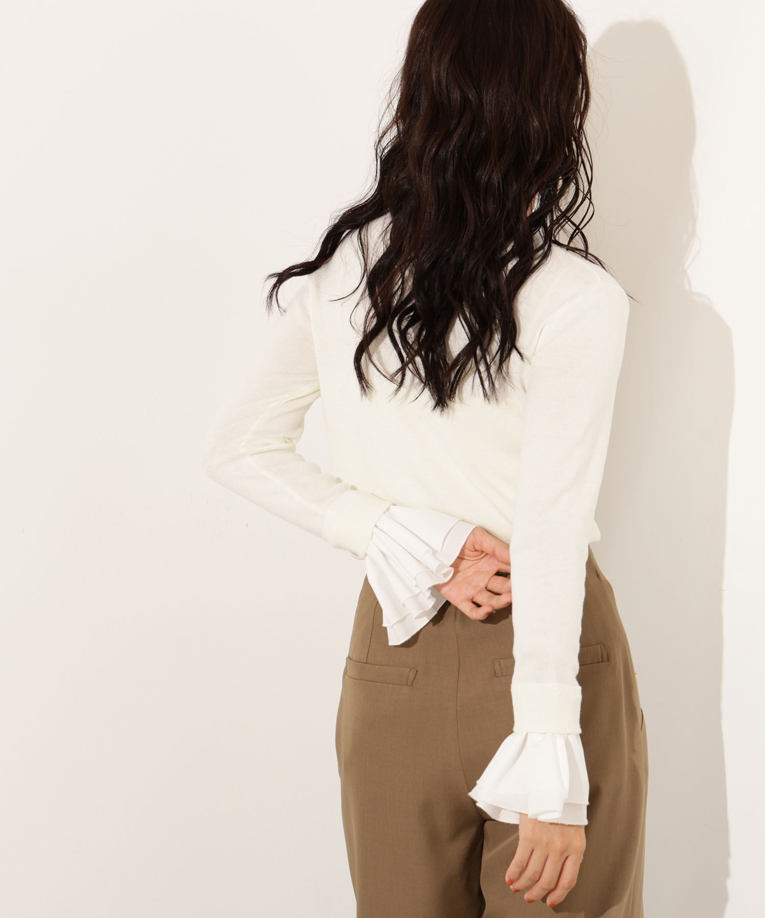  「カフスドッキングニット」|ニット・セーター|オフホワイト2