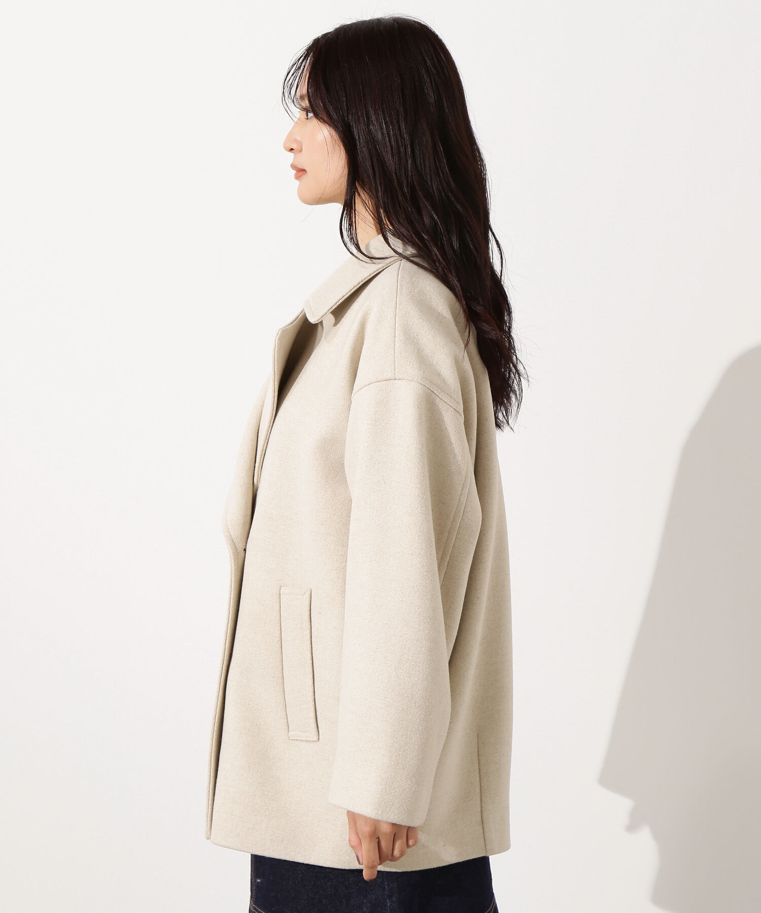  「ミドルPコート《ブラウン&times;ゴールドボタン：LUMINE・LUCUA・official site限定》」|ブルゾン・スタジャン|